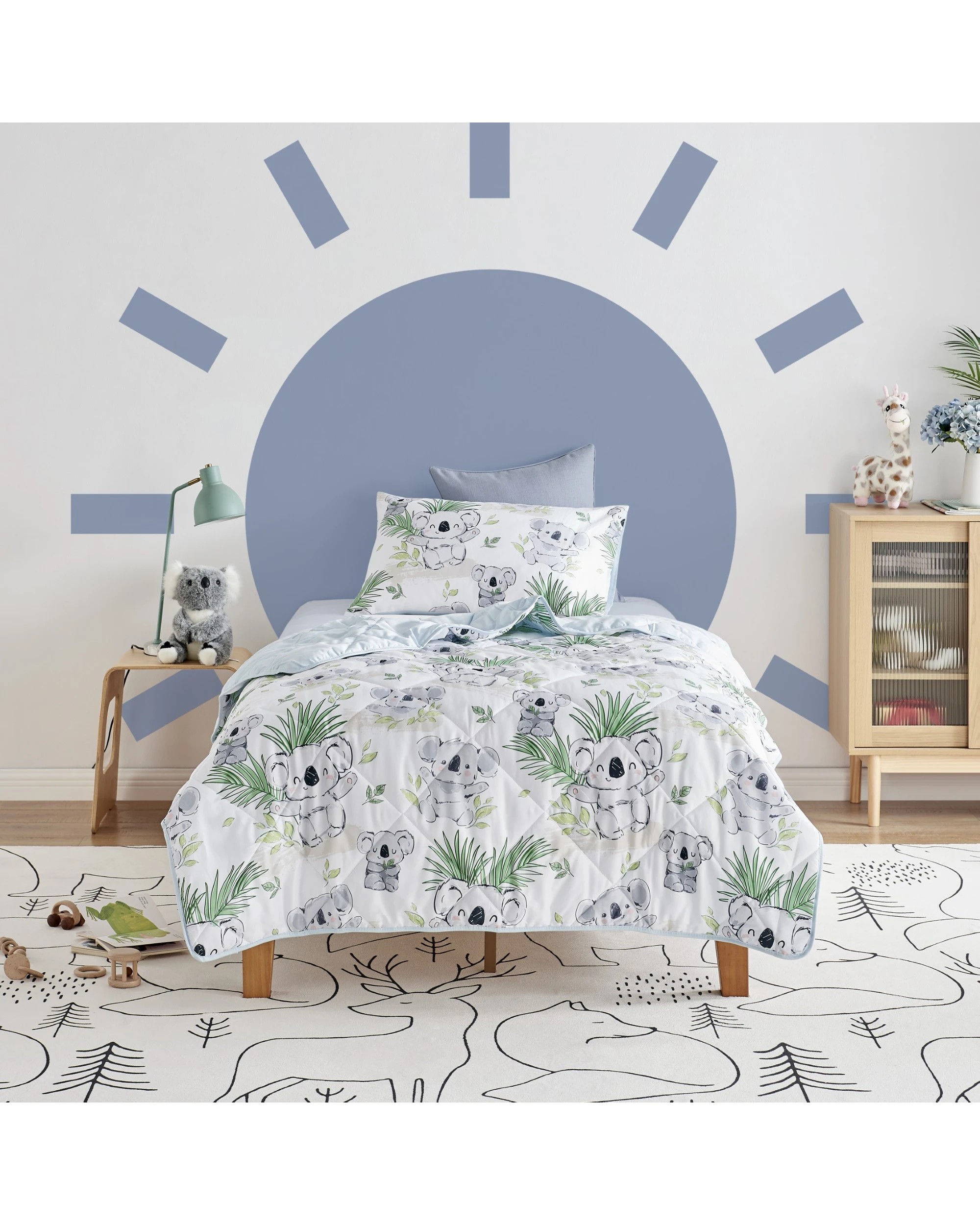 1 Jack & Ava Comforter Set Koala Cuddles - King Single Bed - Animal Print, 1 of 7