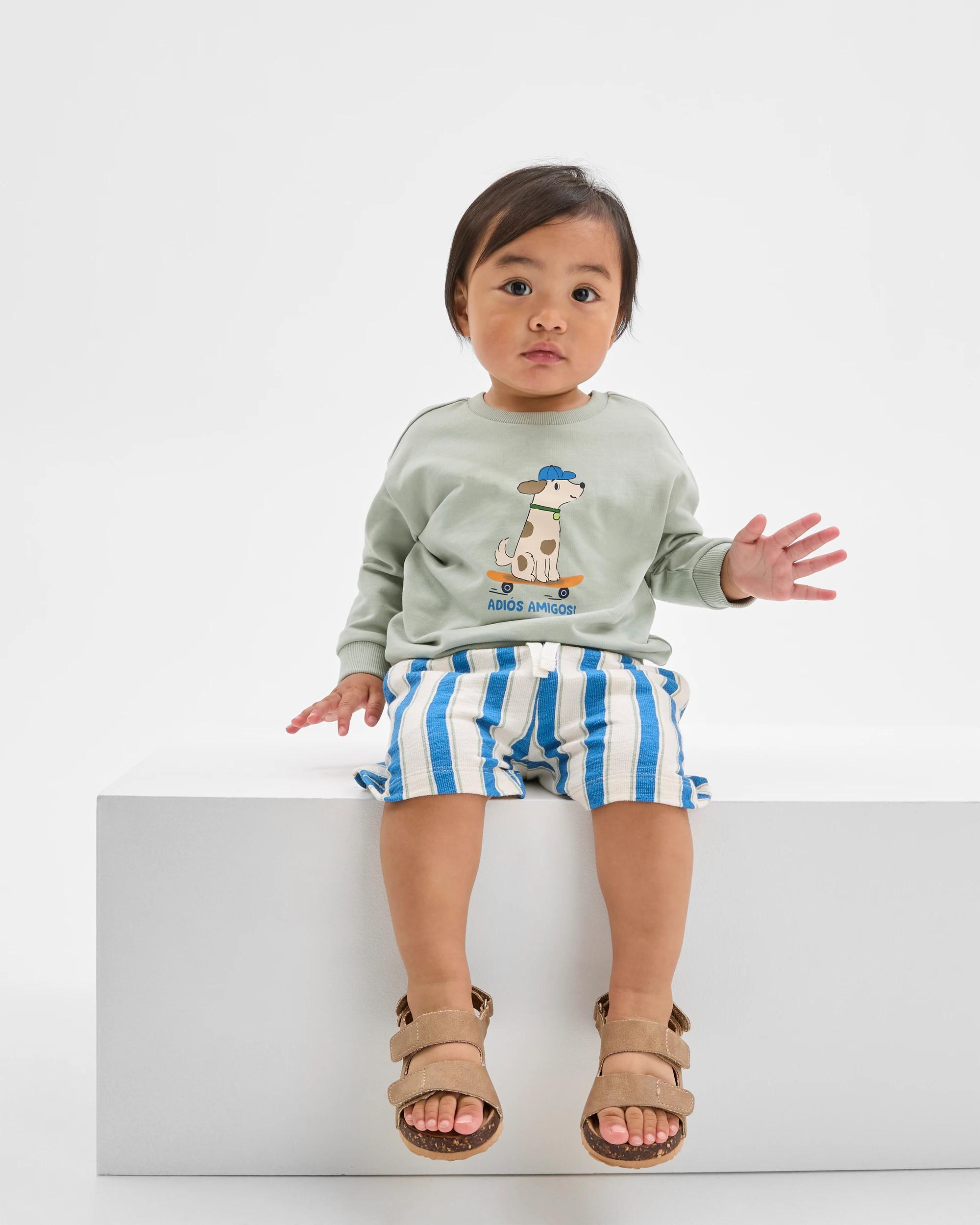 2 Target Baby Baby Organic Cotton Jumper and Shorts Set SAGE, 2 of 6