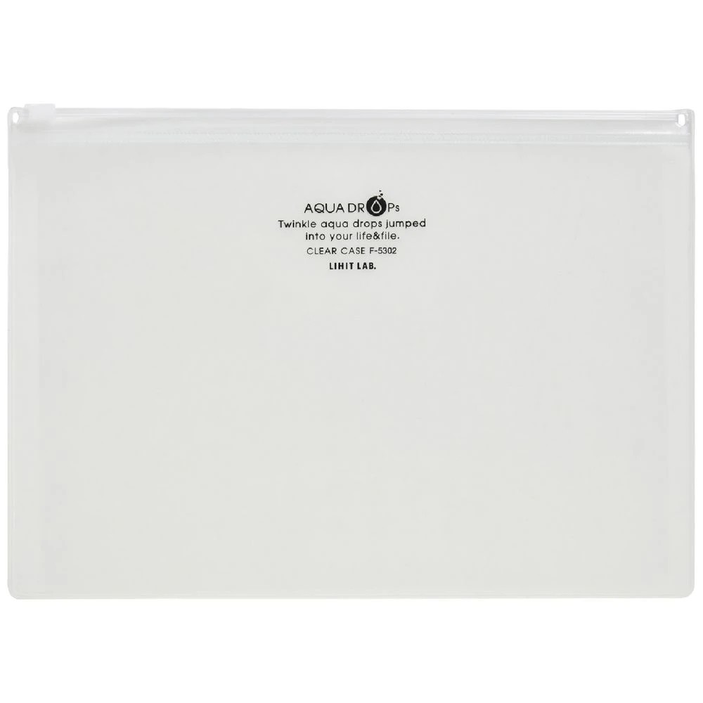 1 Aqua Drops Zip Open Document Wallet A5 Clear, 1 of 1