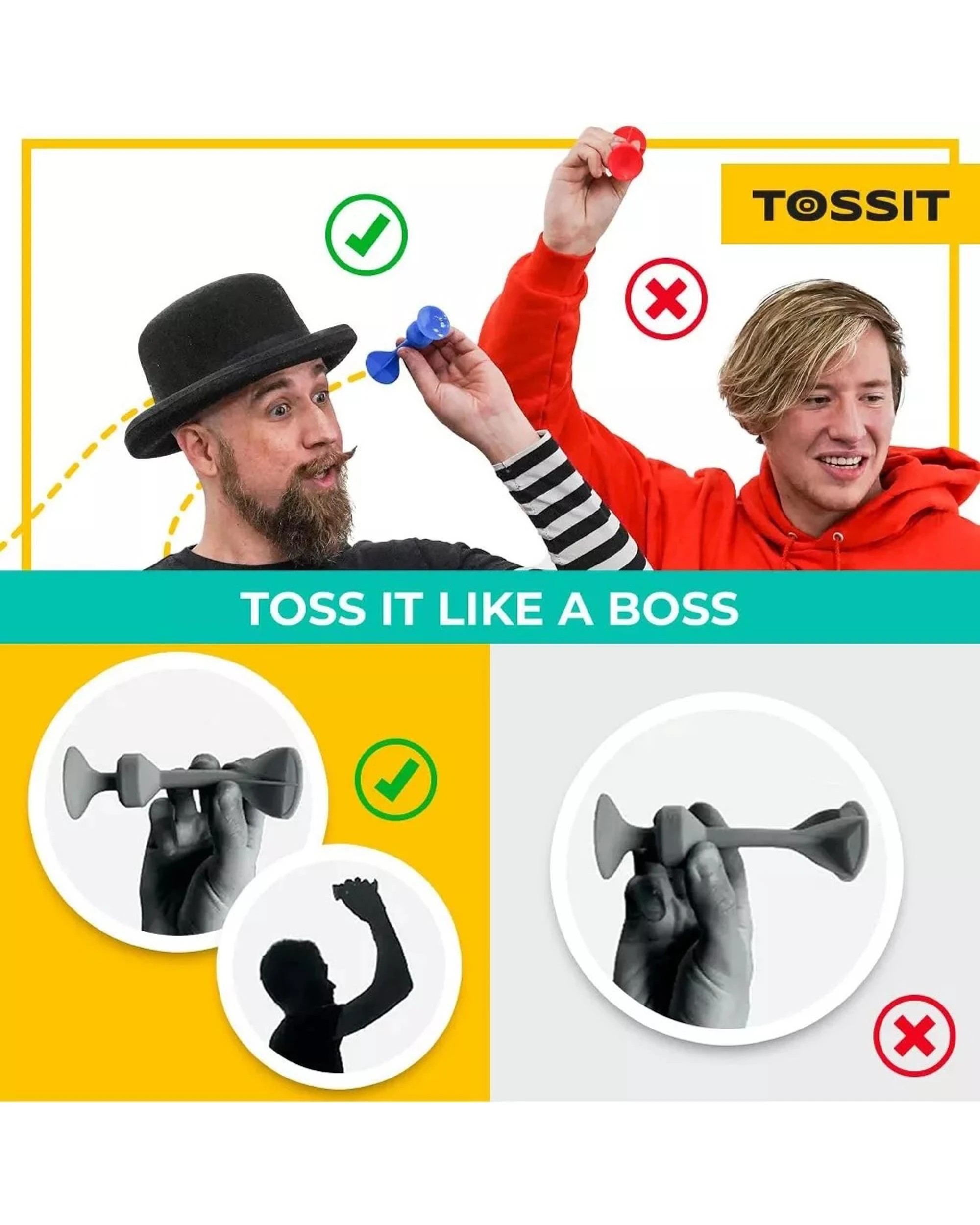 6 TOSSIT Game Original Starter Pack - Cyan/Red - Multi, 6 of 8