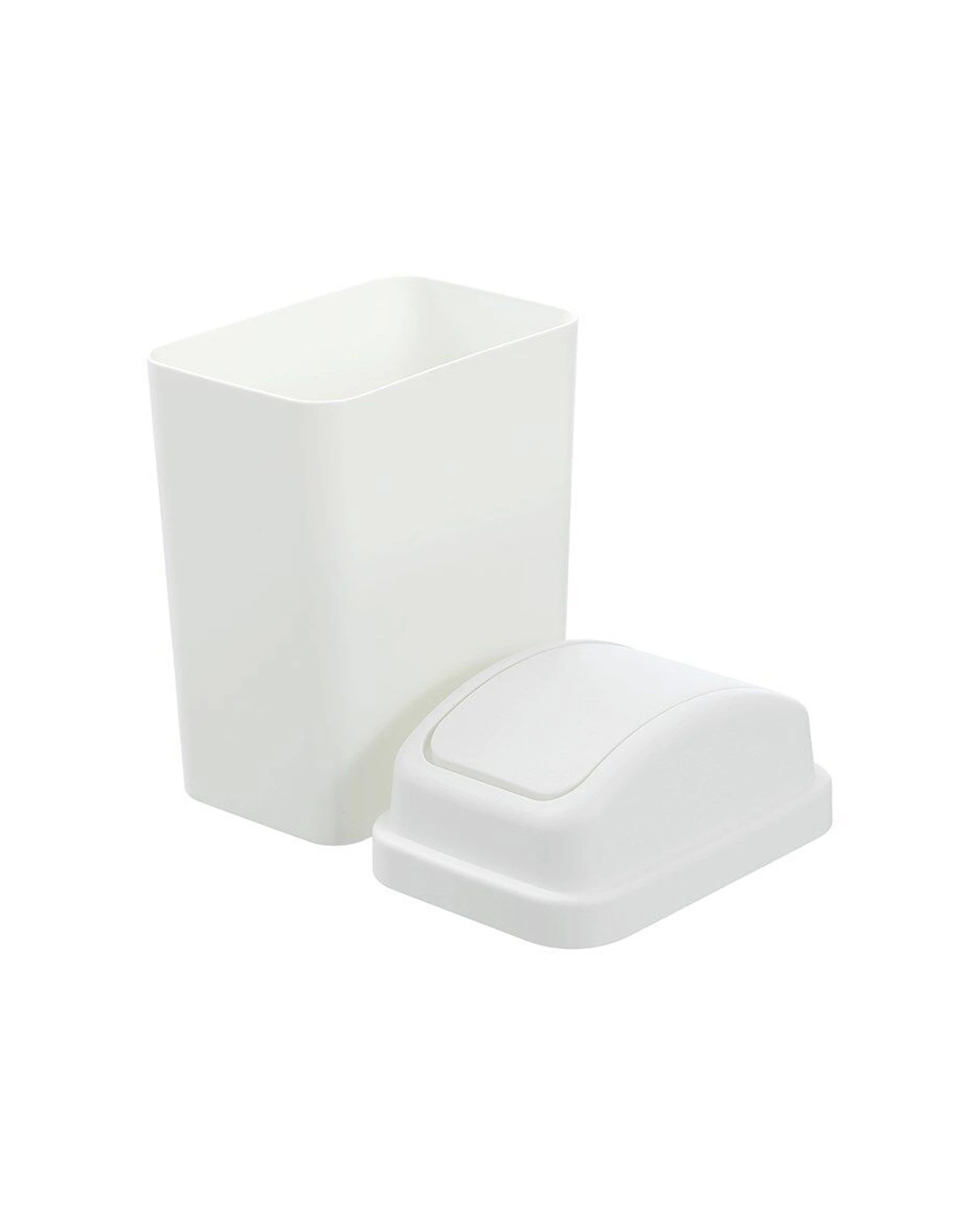6 Boxsweden 3PK Durable Slim Line Rubbish Bin Swing Lid 6L - White, 6 of 6
