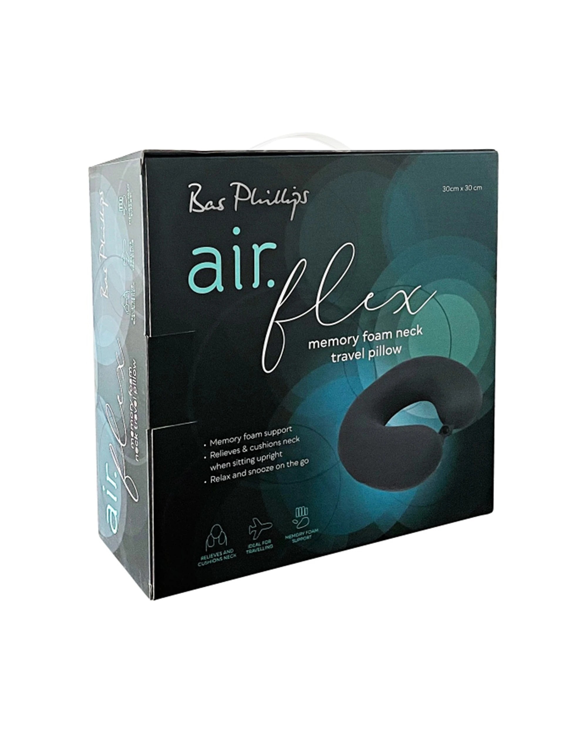 3 Bas Phillips Air Flex Memory Foam Neck Support Travel Pillow Cushion Vacuum - Charcoal, 3 of 6