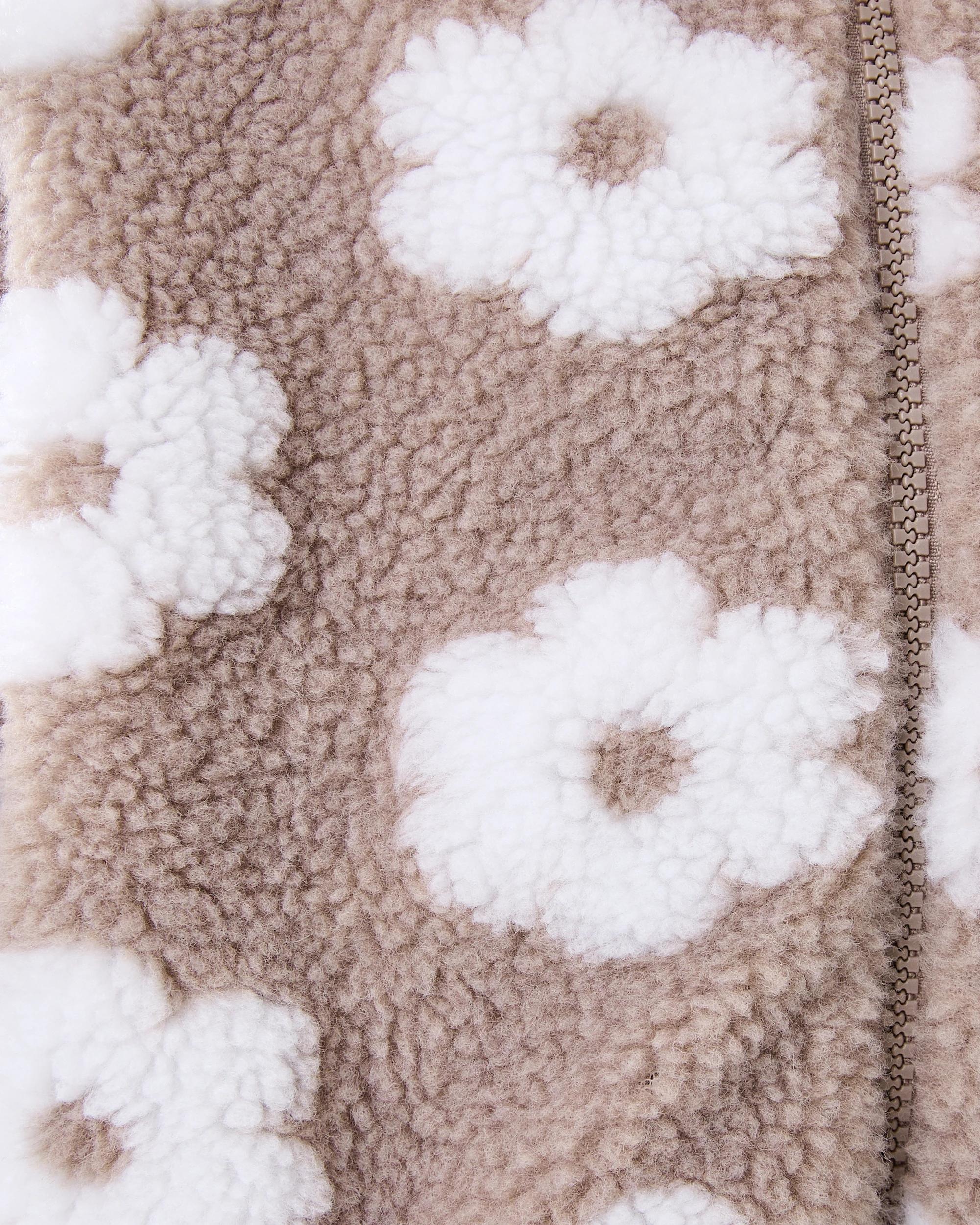 8 Sherpa Lined Zip Through Hoodie Brwn Florl, 8 of 10