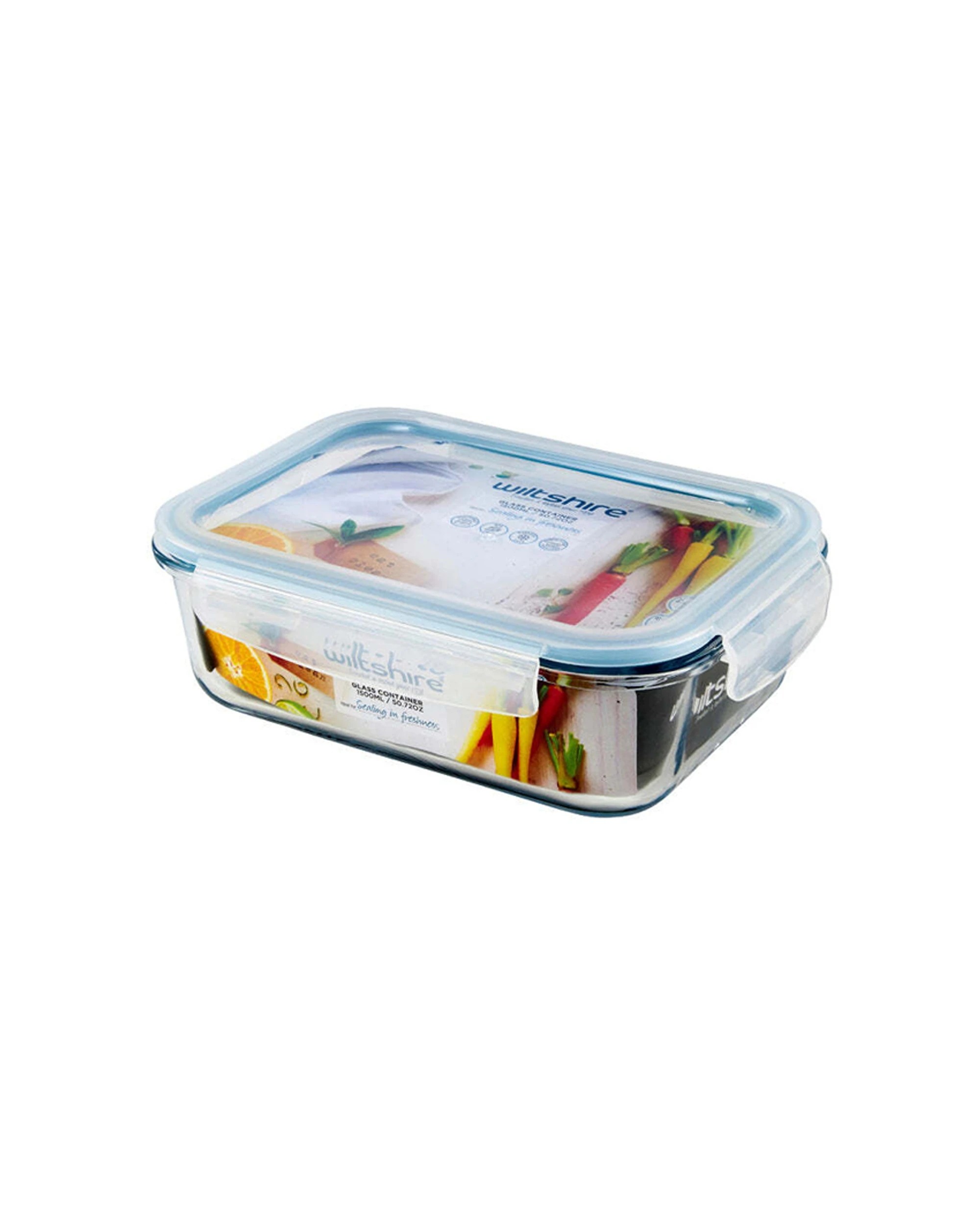 2 Wiltshire Rectangular Glass Food Prep Storage Container With Lid 1500ml
 - Clear, 2 of 3