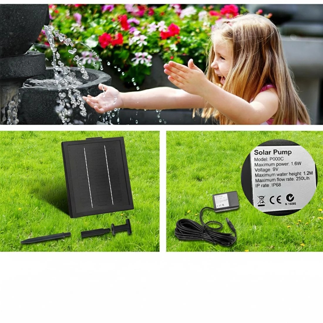 6 Gardeon Solar Water Feature Cascading Fountain 4-Tier Bowl LED Lights 72CM - Blue, 6 of 8