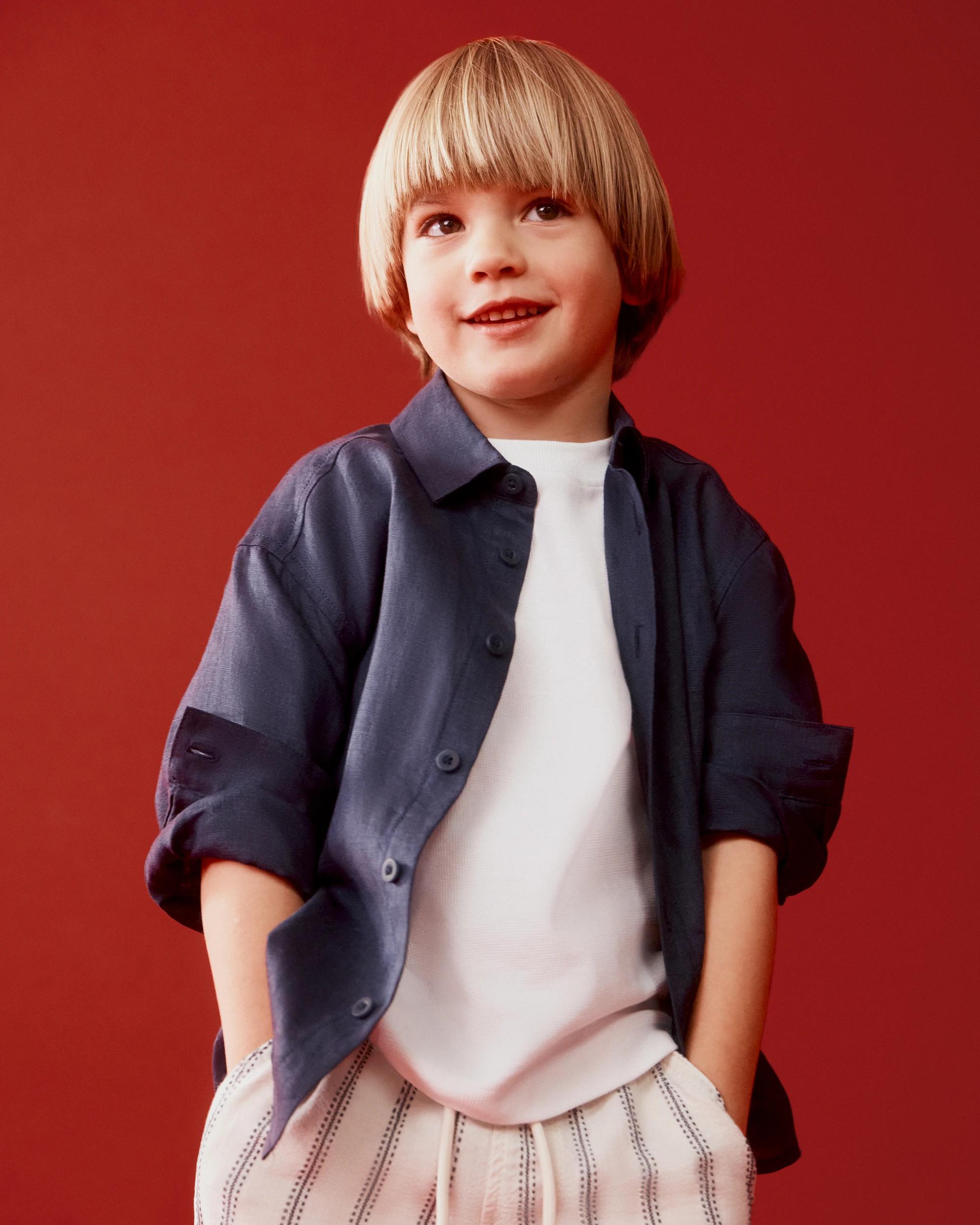 7 Target European Linen Shirt NAVY, 7 of 7