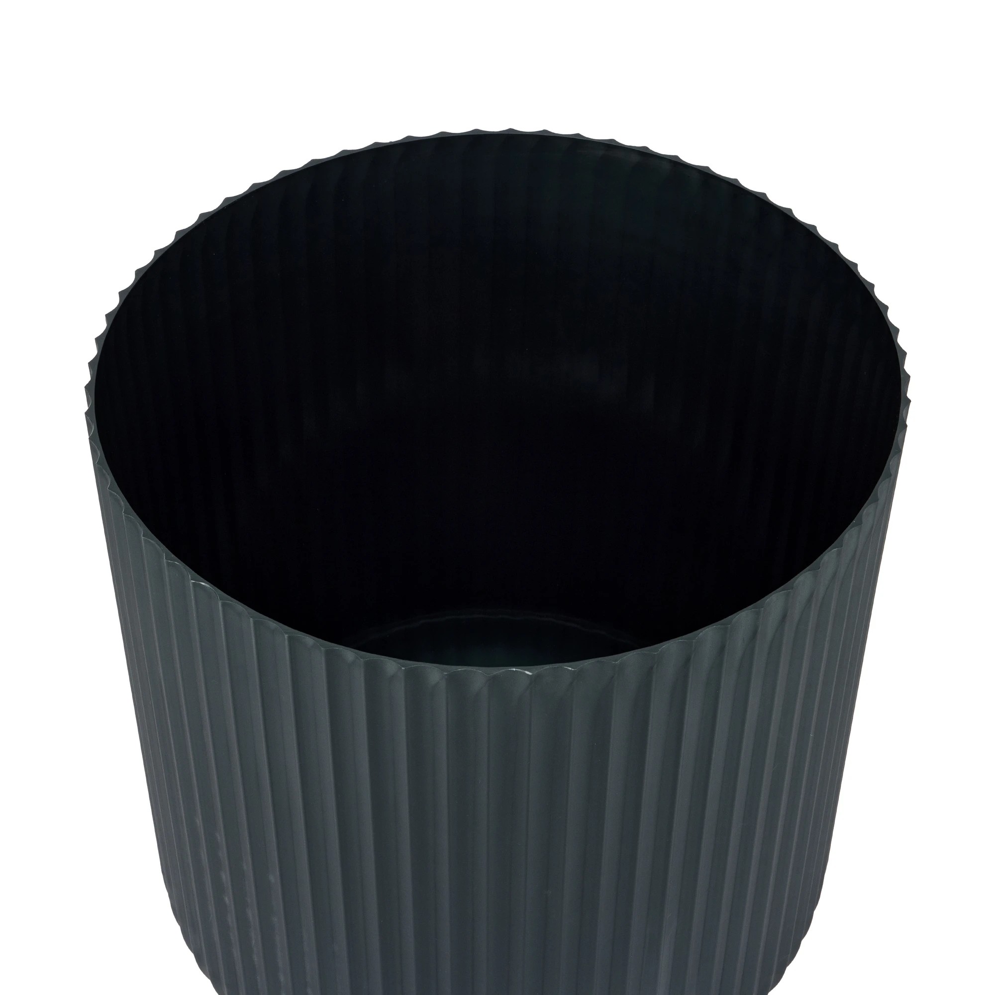 4 38cm Linear Plastic Pot - Black, 4 of 5