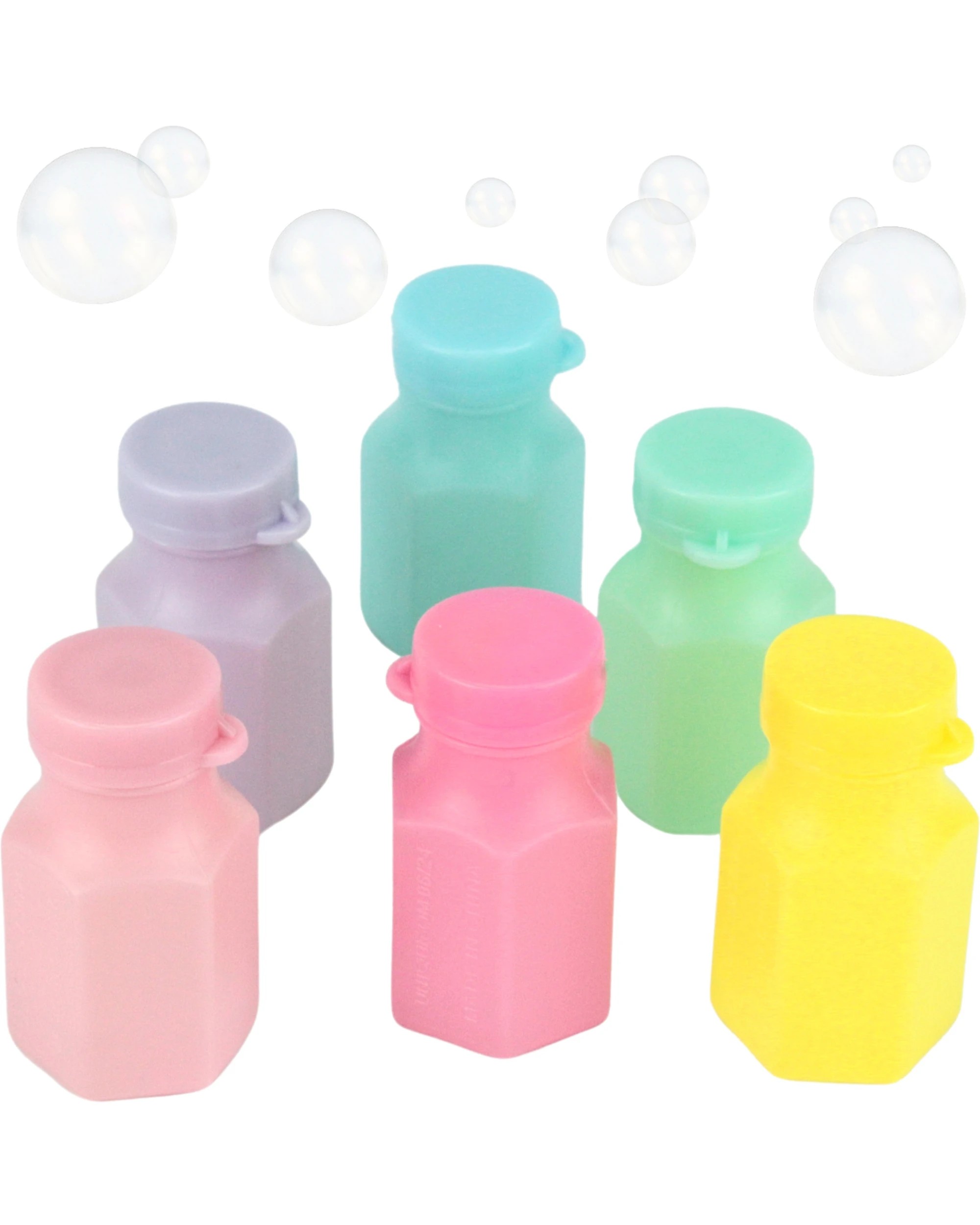 1 Unique Mini Pastel Bubble Bottles Pack of 24 - Assorted Pastel, 1 of 4