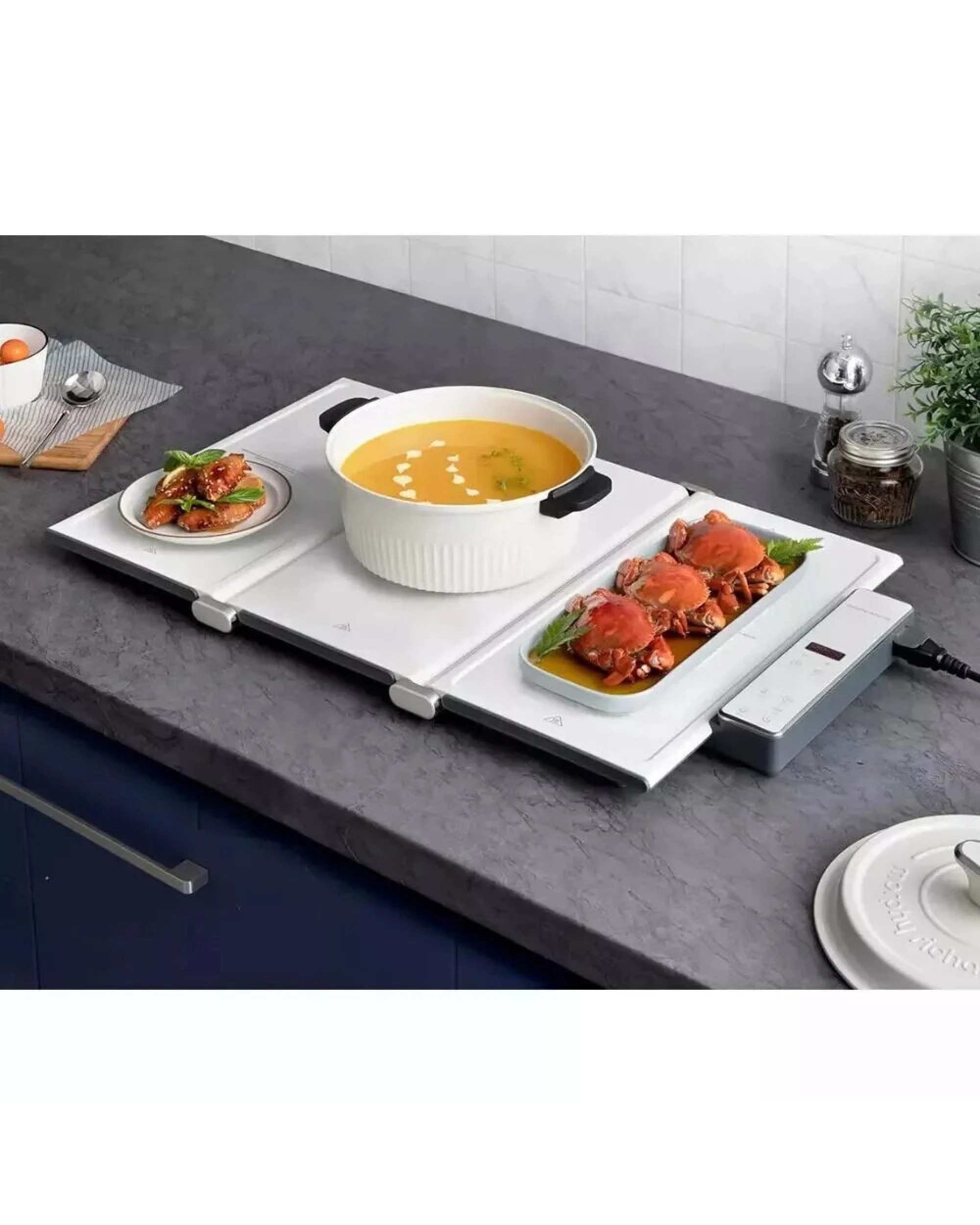 4 Morphy Richards Electric Foldable Food Warmer with Hot Plate, 4 of 8