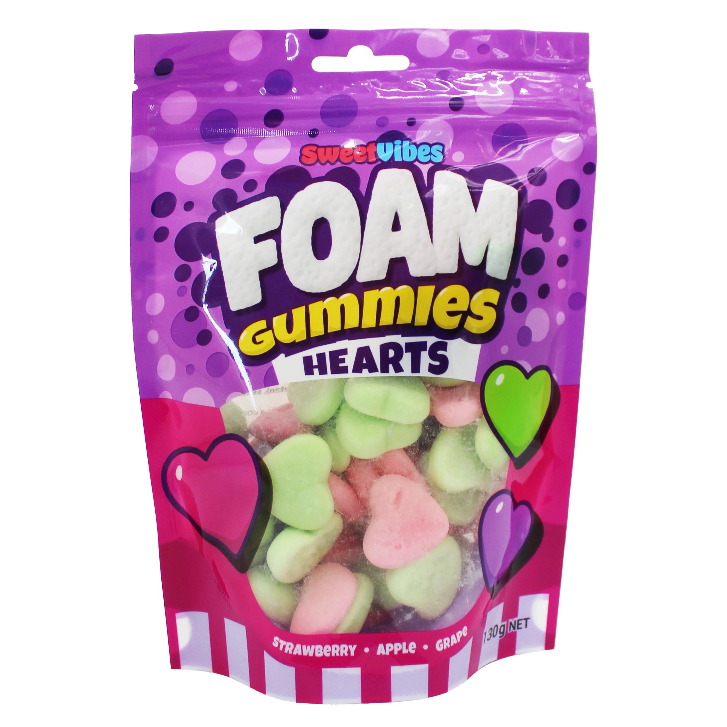1 Sweet Vibes Foam Gummies 130g - Hearts, 1 of 4