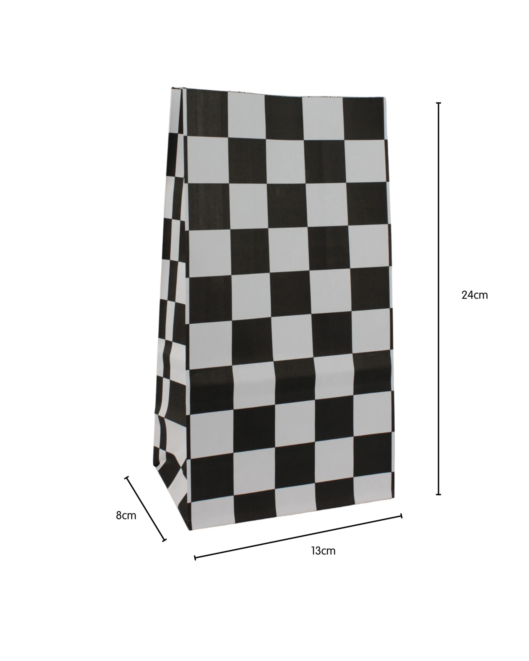 3 Party Maker Racing Check Paper Party Bags With Stickers Pack of 12 - Pattern, 3 of 5