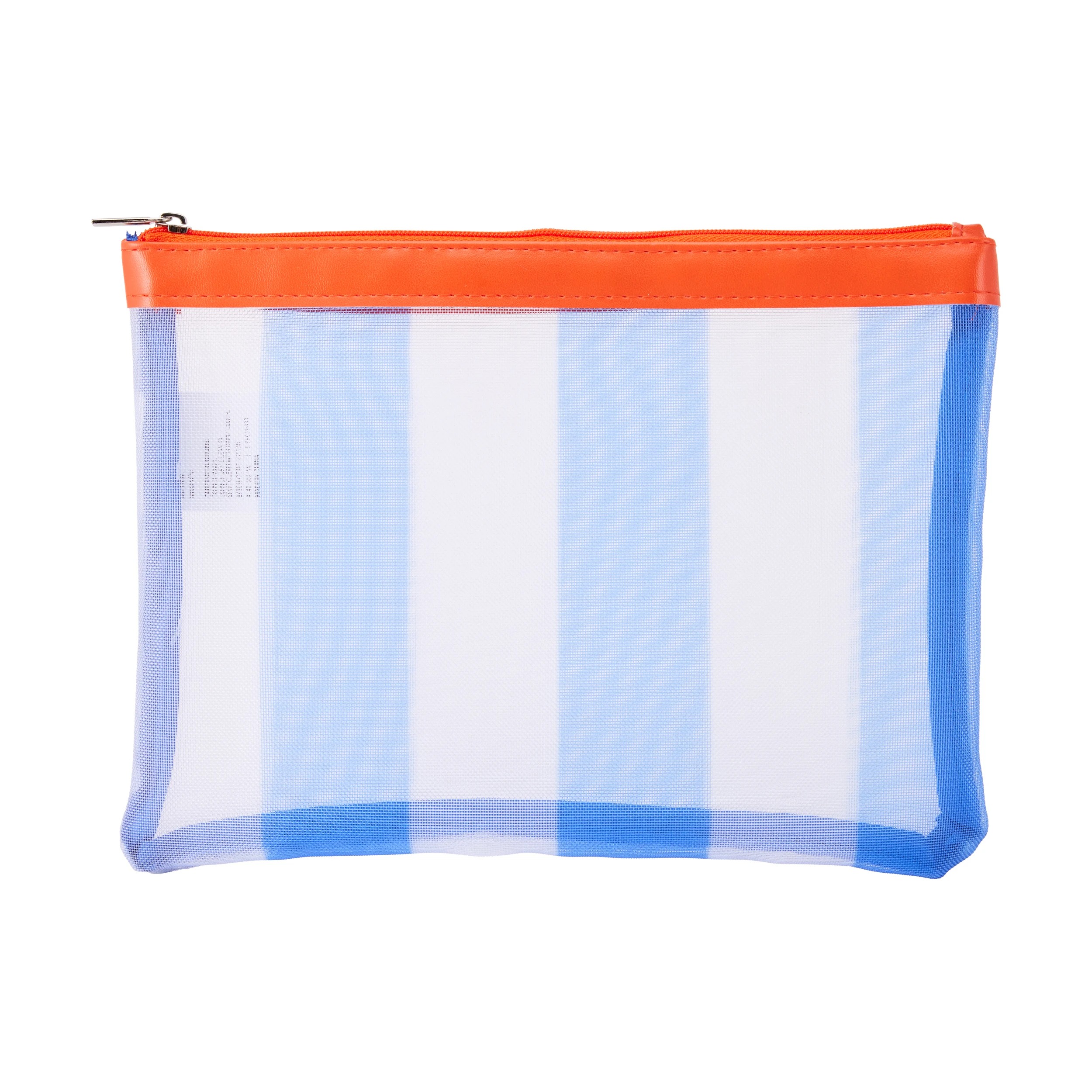 1 Mesh Stripe Pencil Case - Blue, 1 of 6