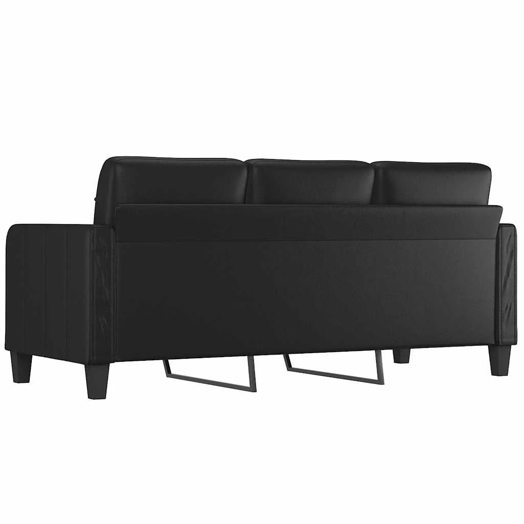5 Vidaxl 3-seater Sofa Faux Leather - Black, 5 of 9