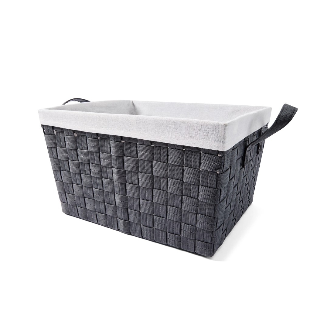 1 Non Woven Basket with Liner - Medium, Charcoal, 1 of 8