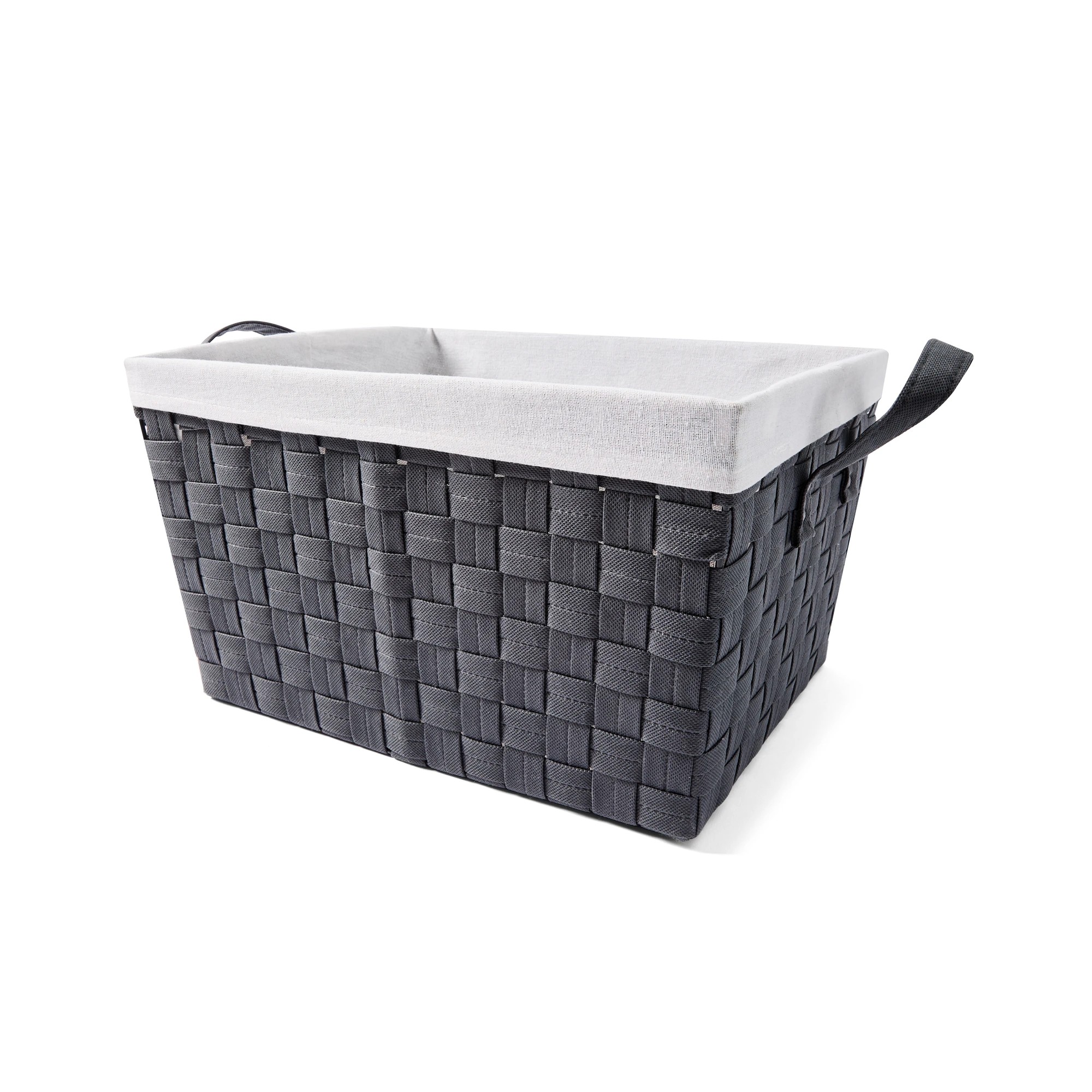 1 Non Woven Basket with Liner - Medium, Charcoal, 1 of 8