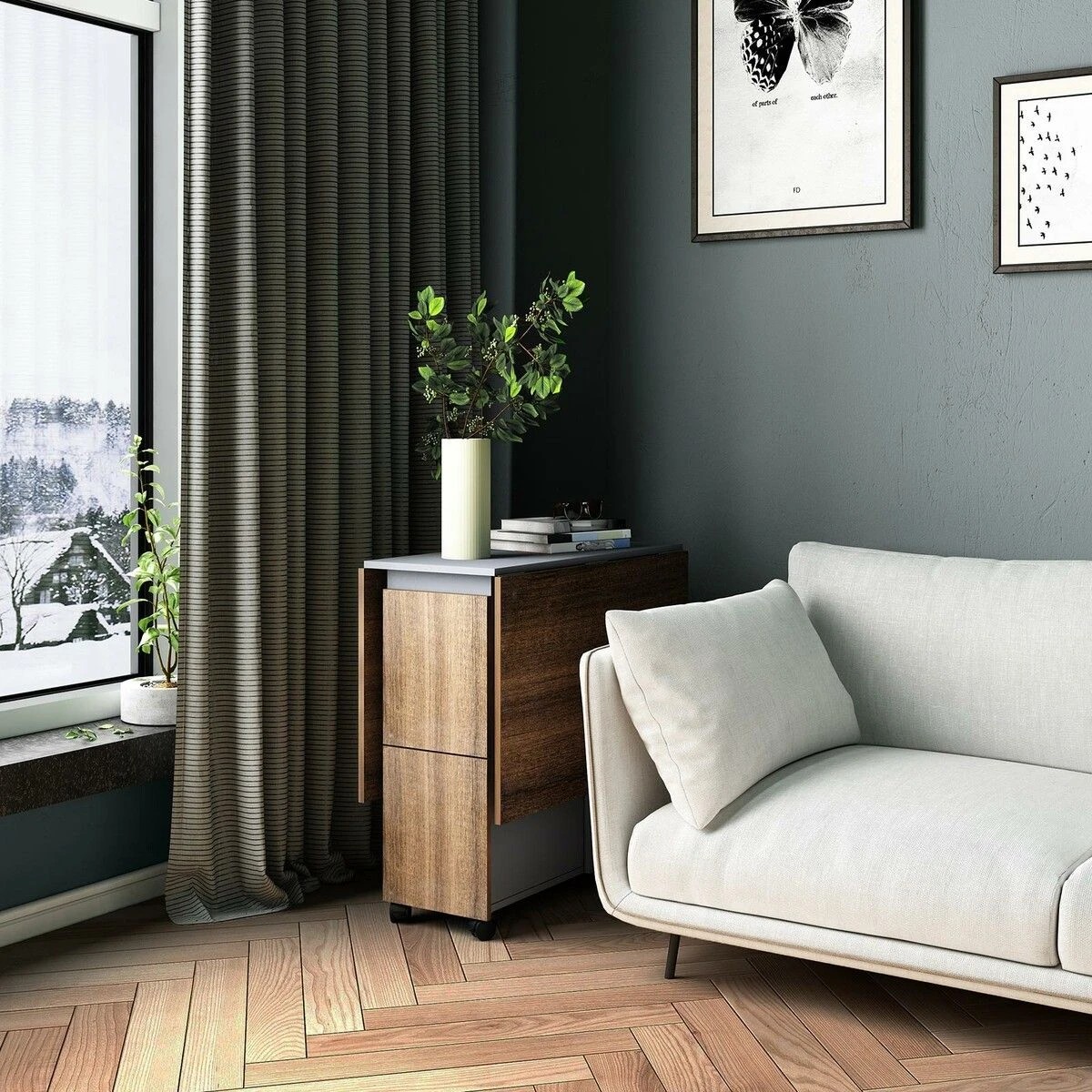 3 LUXSUITE Folding Dining Table Set 4 Chairs Extendable, 3 of 6