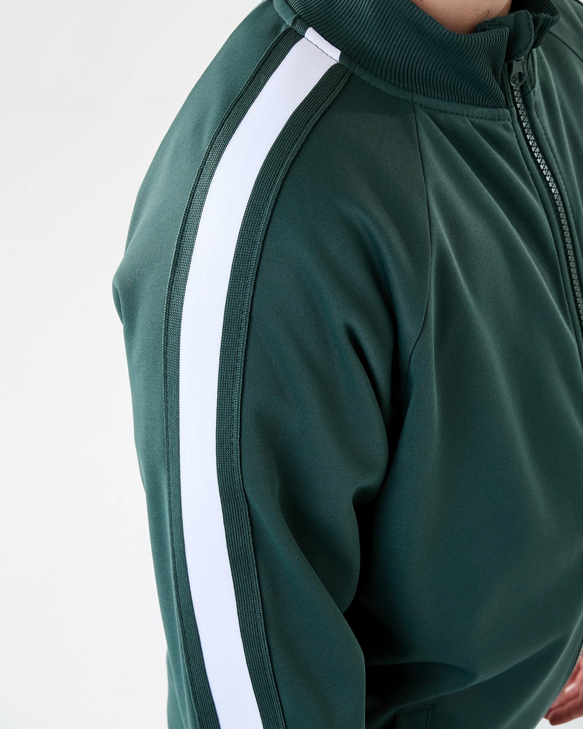 7 Tricot Zip Through Sweatshirt Grn Globe, 7 of 10