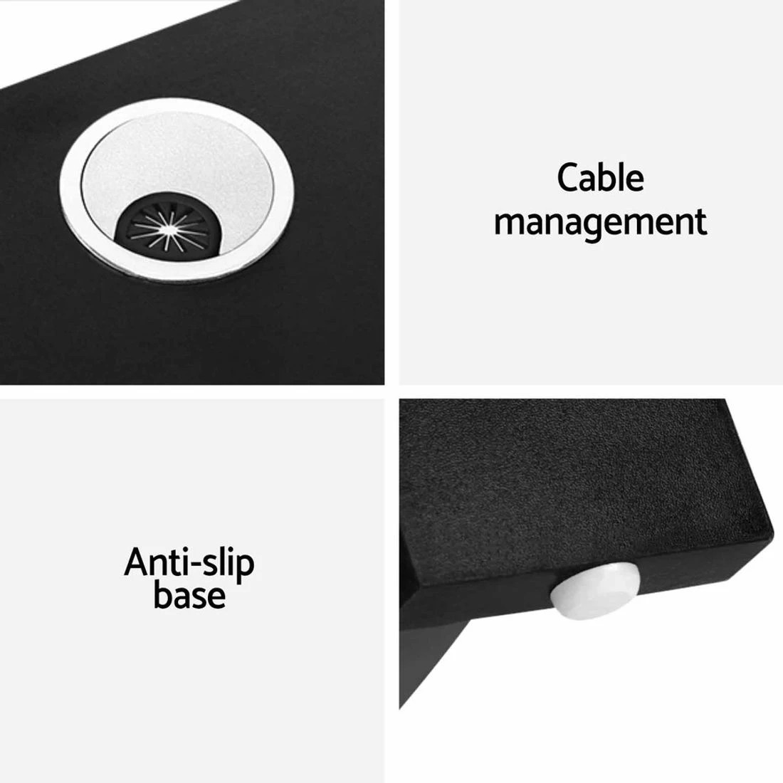 7 Artiss Computer Desk Shelf L-Shape Black 136CM
 - black, 7 of 8