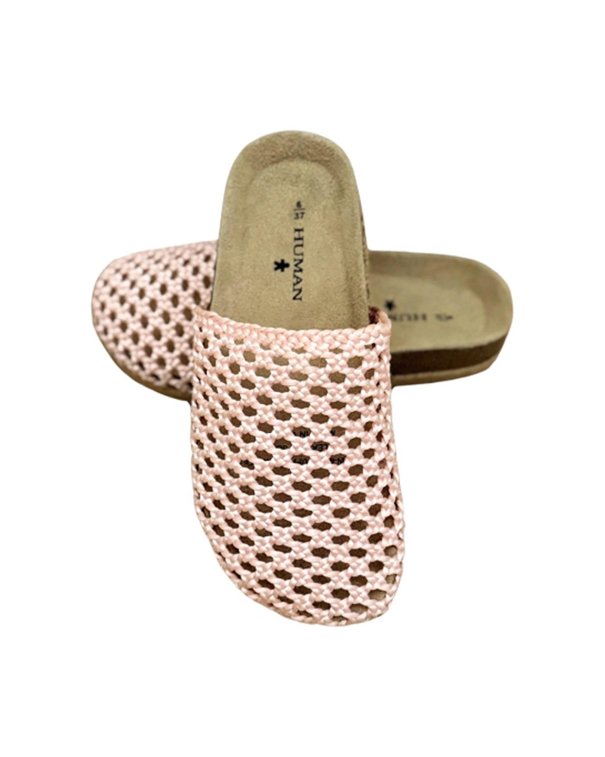 3 Human Shoes Alexi Women Slip On Slide Raffia Moulded Footbed Pink PINK, 3 of 4