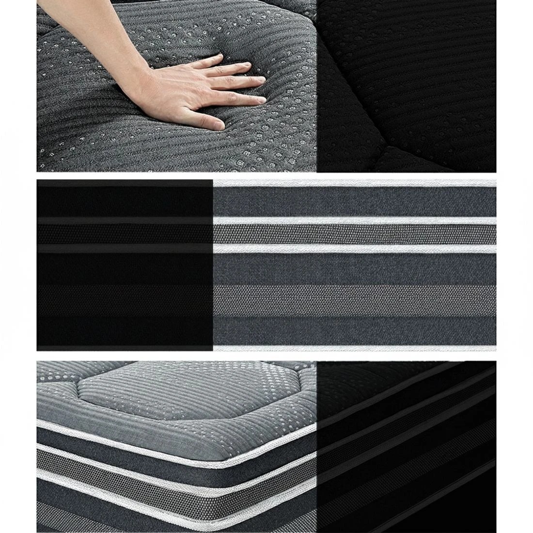 6 Giselle Bedding 35cm Mattress Bamboo Cover King - King Bed - Grey, 6 of 7