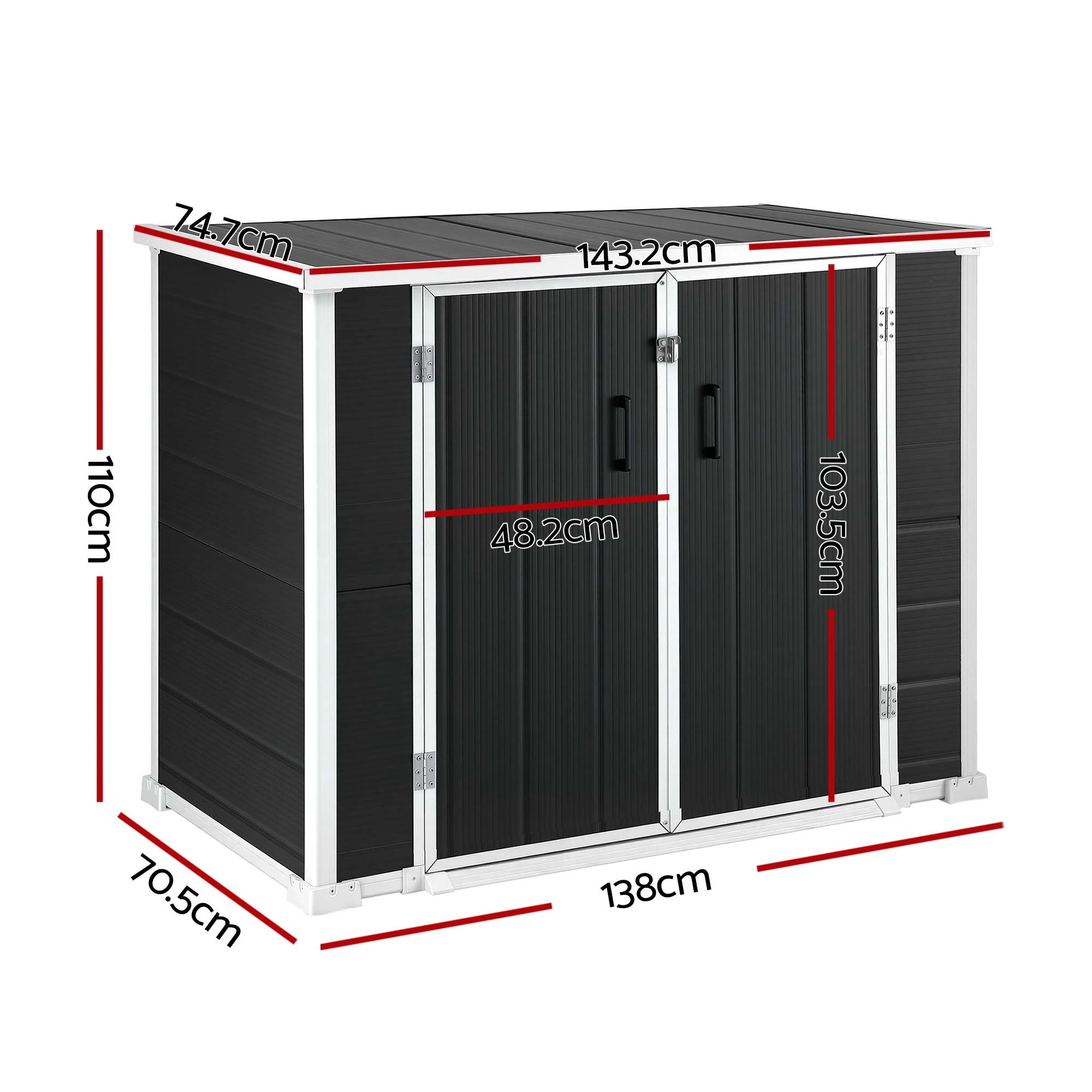 Gardeon 1070L Outdoor Storage Box Garden Shed Lockable Cabinet Tool ...