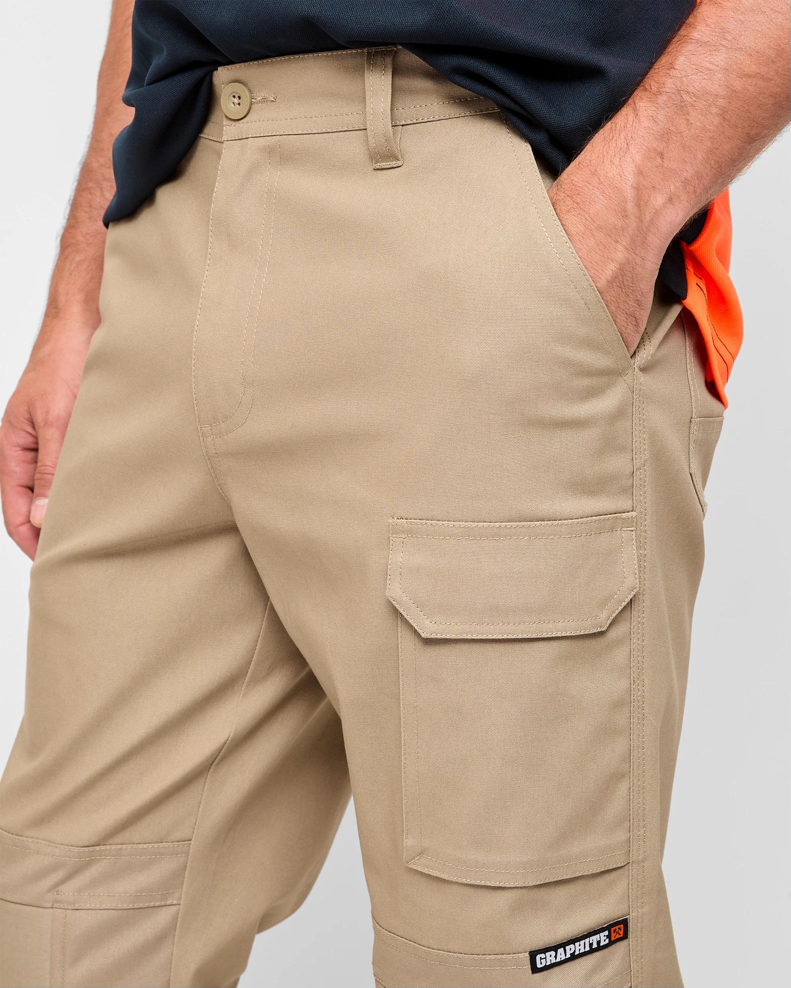 5 Australian Cotton Kneepad Work Performance Pants - Graphite STONE, 5 of 5