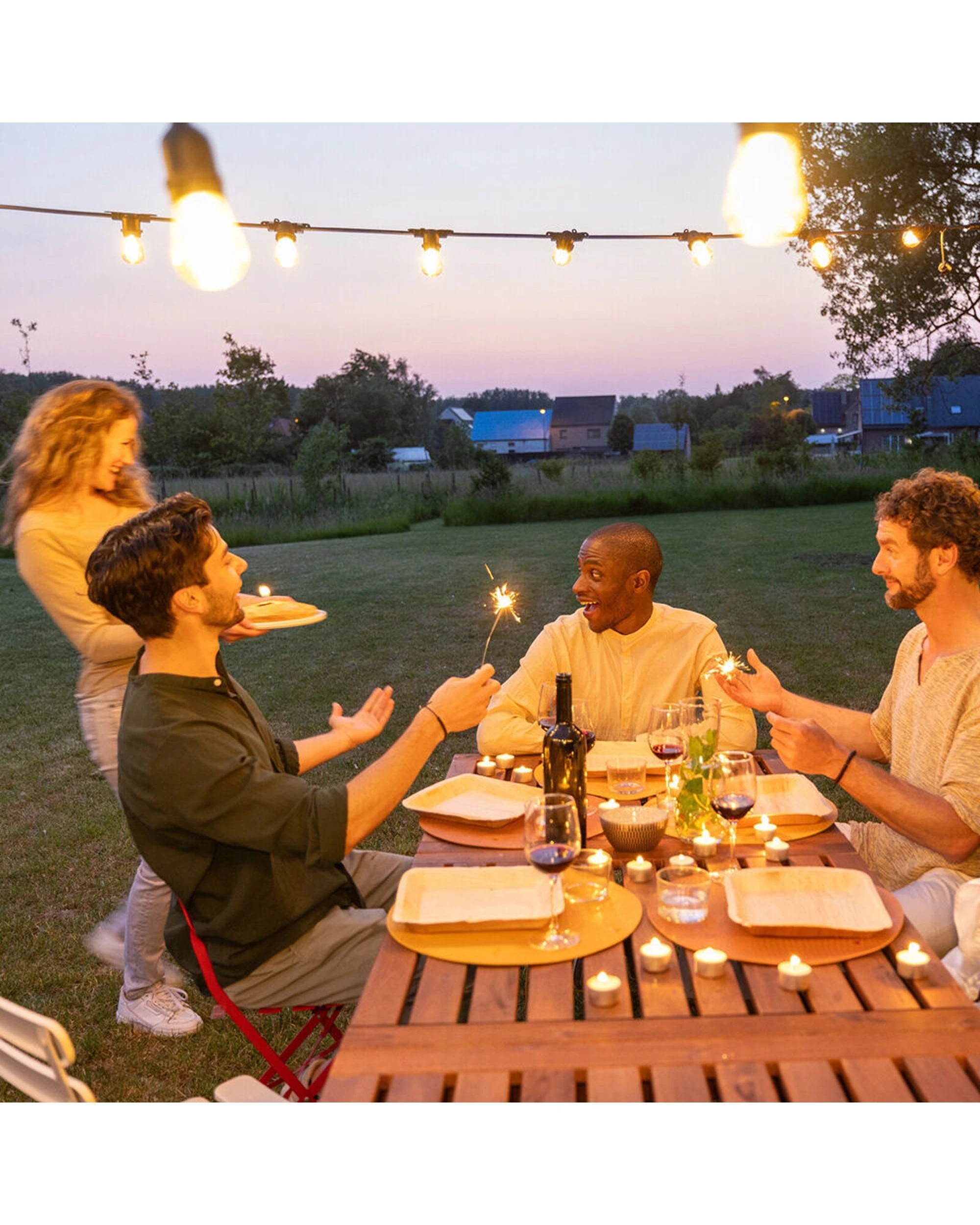 10 LumiFX 2PK 10 Bulb Indoor & Outdoor Festoon Lights With 8 Lighting Effects 10m Warm - White, 10 of 10