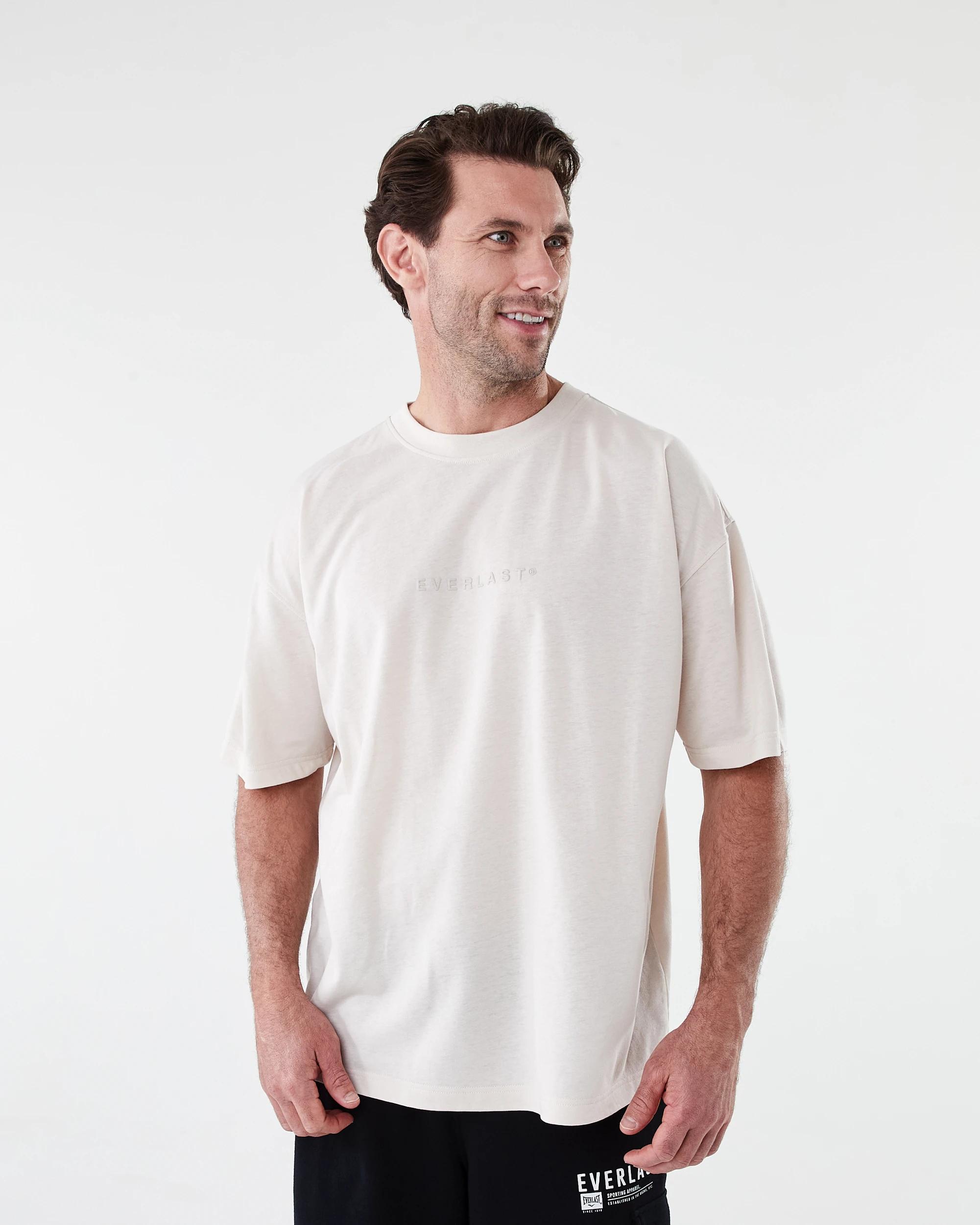 1 Everlast Mens Athletic Crew Neck T-shirt Stone, 1 of 8