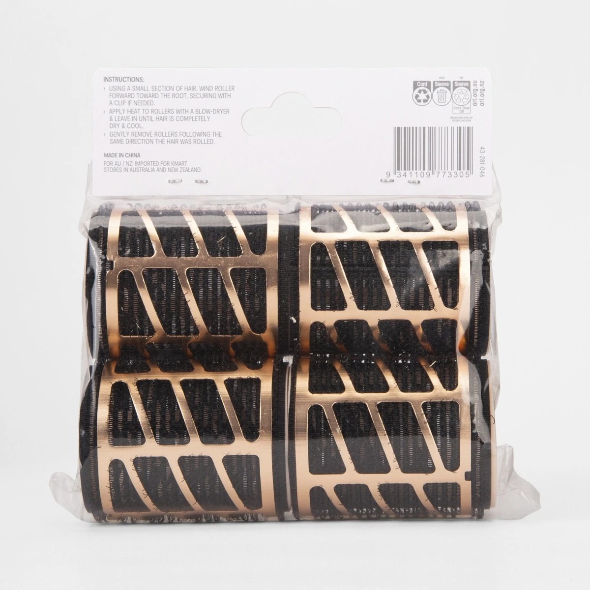 5 4 Pack Thermal Blow Dry Rollers - Large, Black and Gold Look, 5 of 5