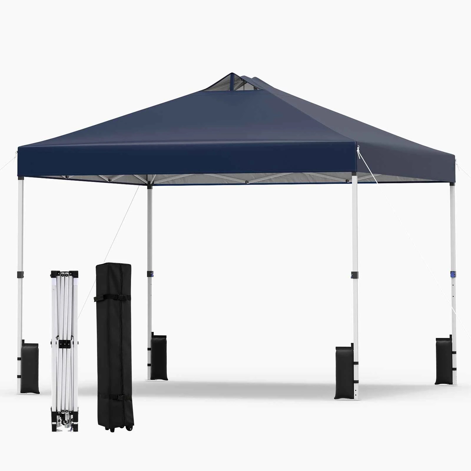 1 Costway 3x3M Pop Up Canopy Tent Instant Gazebo Metal Portable Sunshade Shelter - Blue, 1 of 1