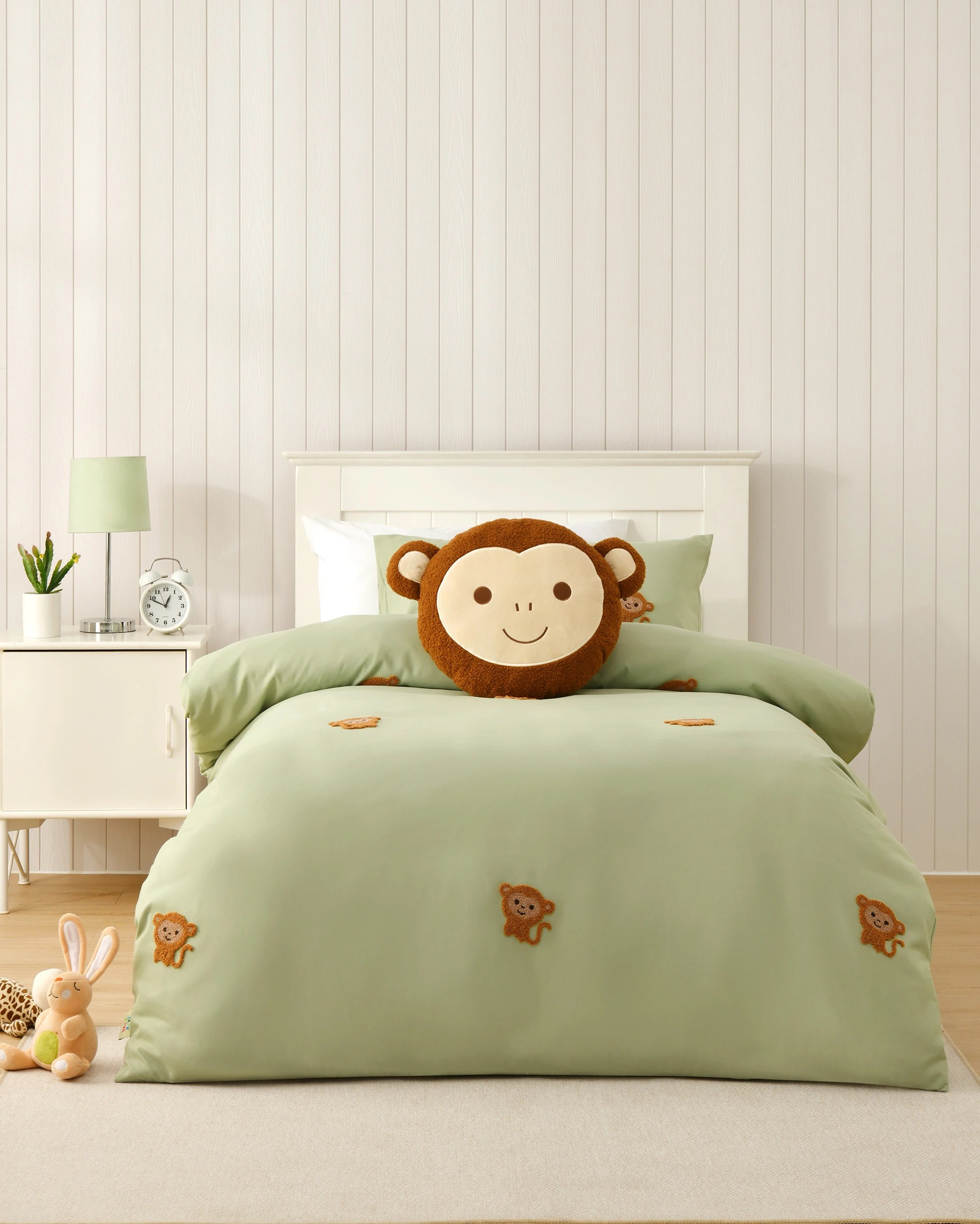 5 Jack & Ava Bongo the Monkey Boucle Fleece Cushion - Brown, 5 of 5