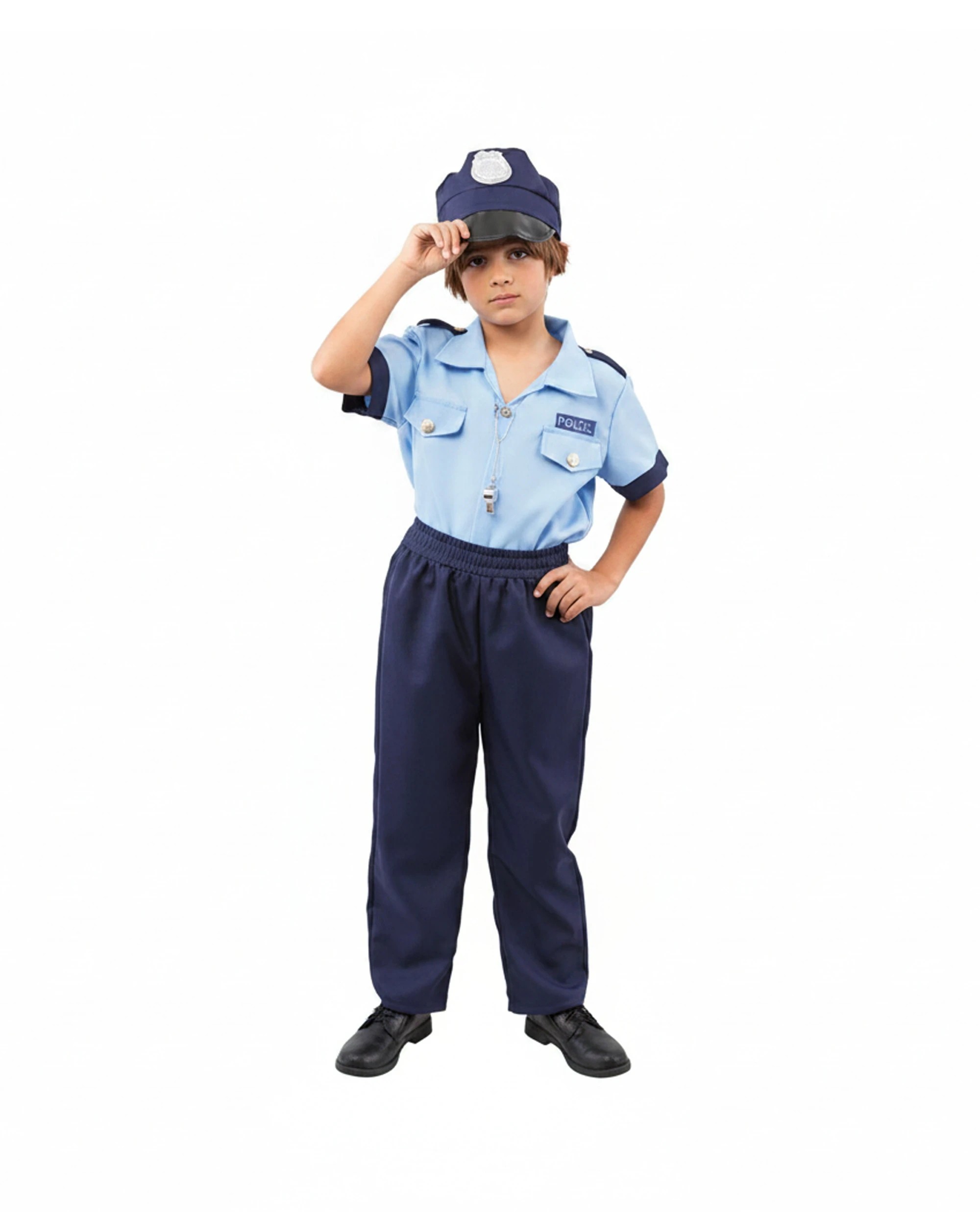 1 Oceana Boys Policeman Costume Outfit Complete Dress Up Set X Large 140x62cm - Blue, 1 of 1