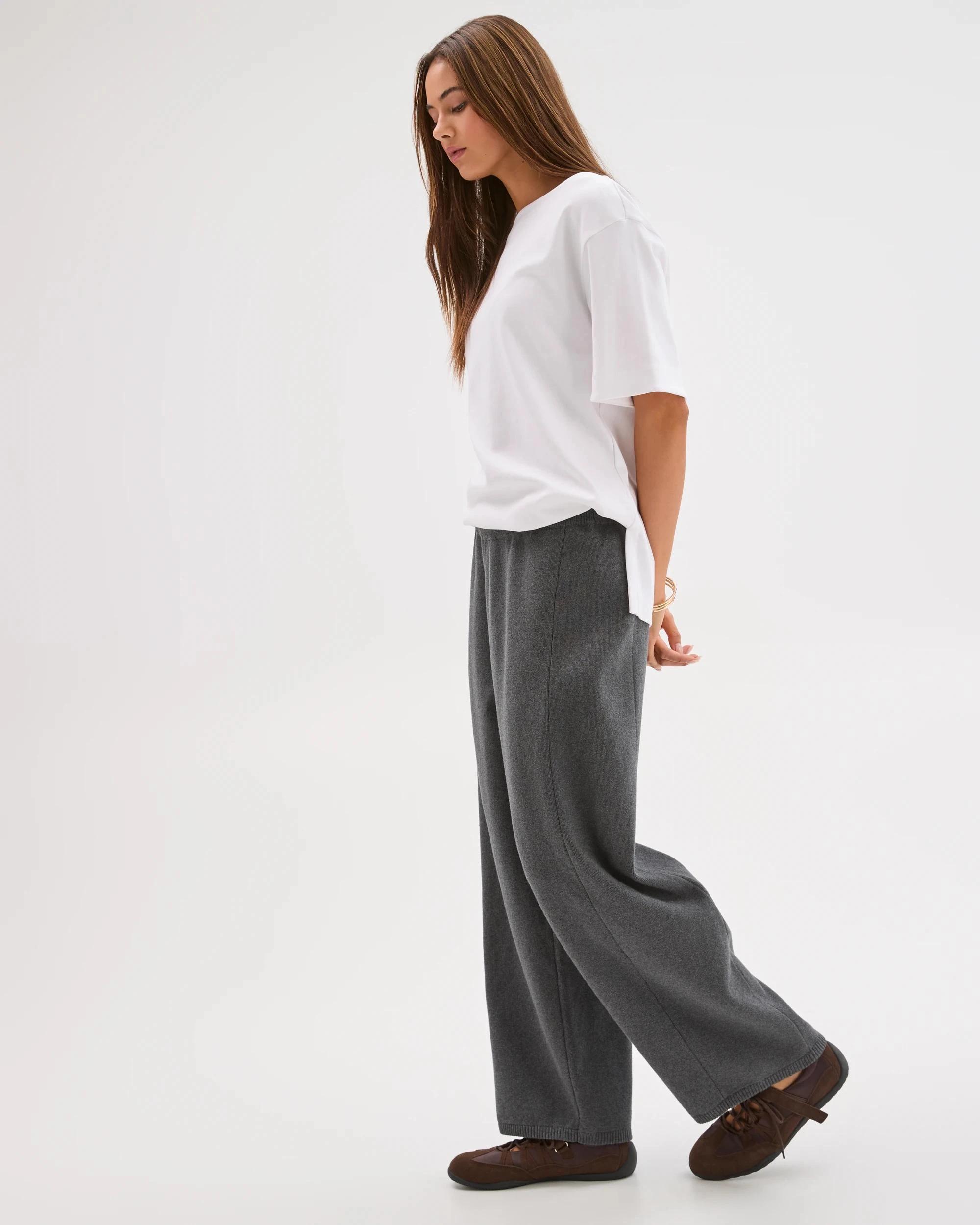 4 Lily Loves Australian Cotton Blend Lounge Knit Pants SHADOW MARLE, 4 of 7