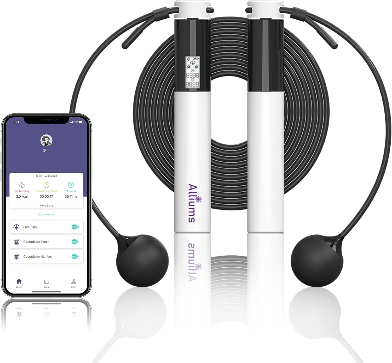 1 Alliums Smart Jump Rope with App Tracking Bluetooth Adjustable Length, 1 of 1