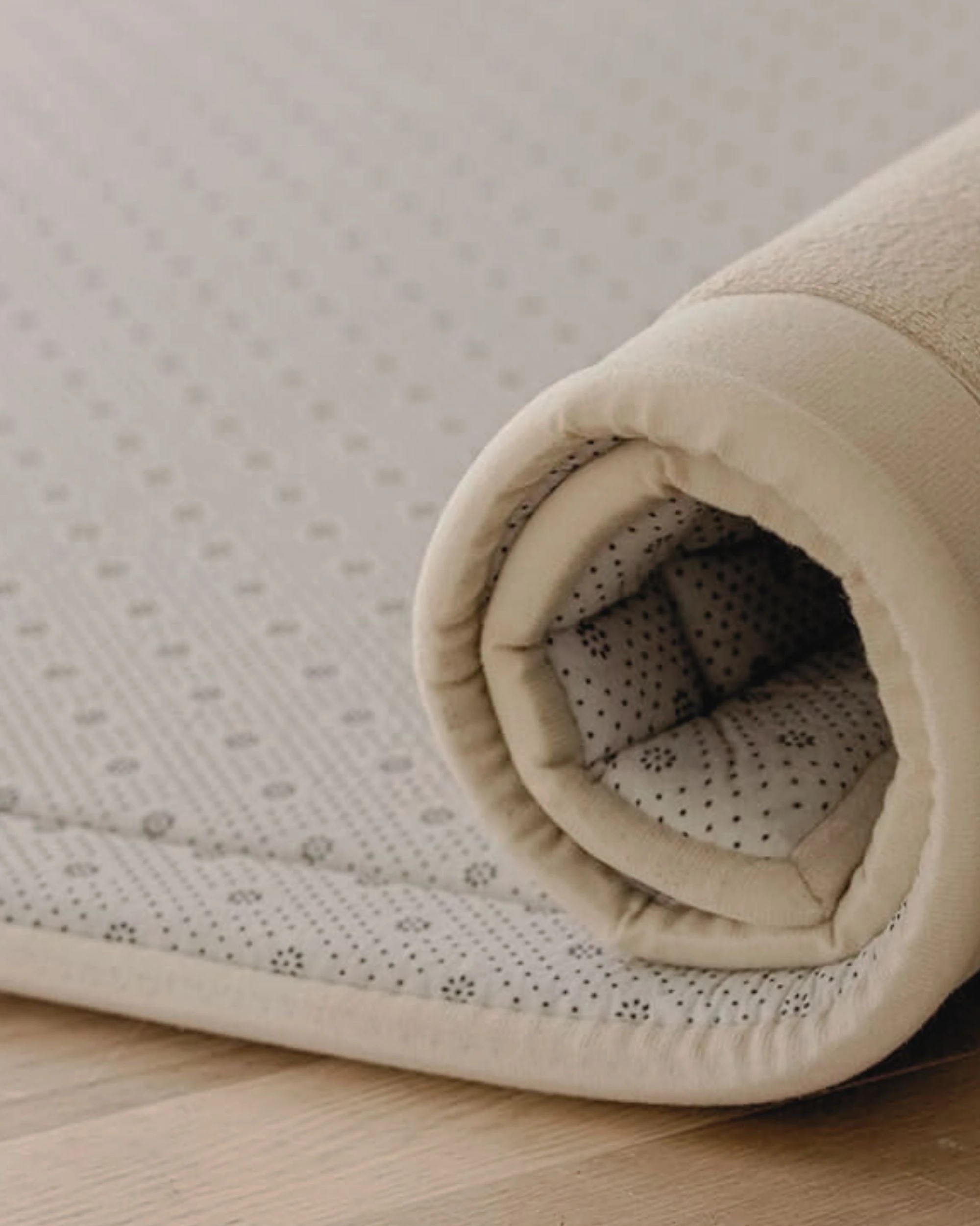3 Kitchee Foam Floor Mat 200x200cm - Padded Thick Soft Tatami Style Rug Cream, 3 of 4