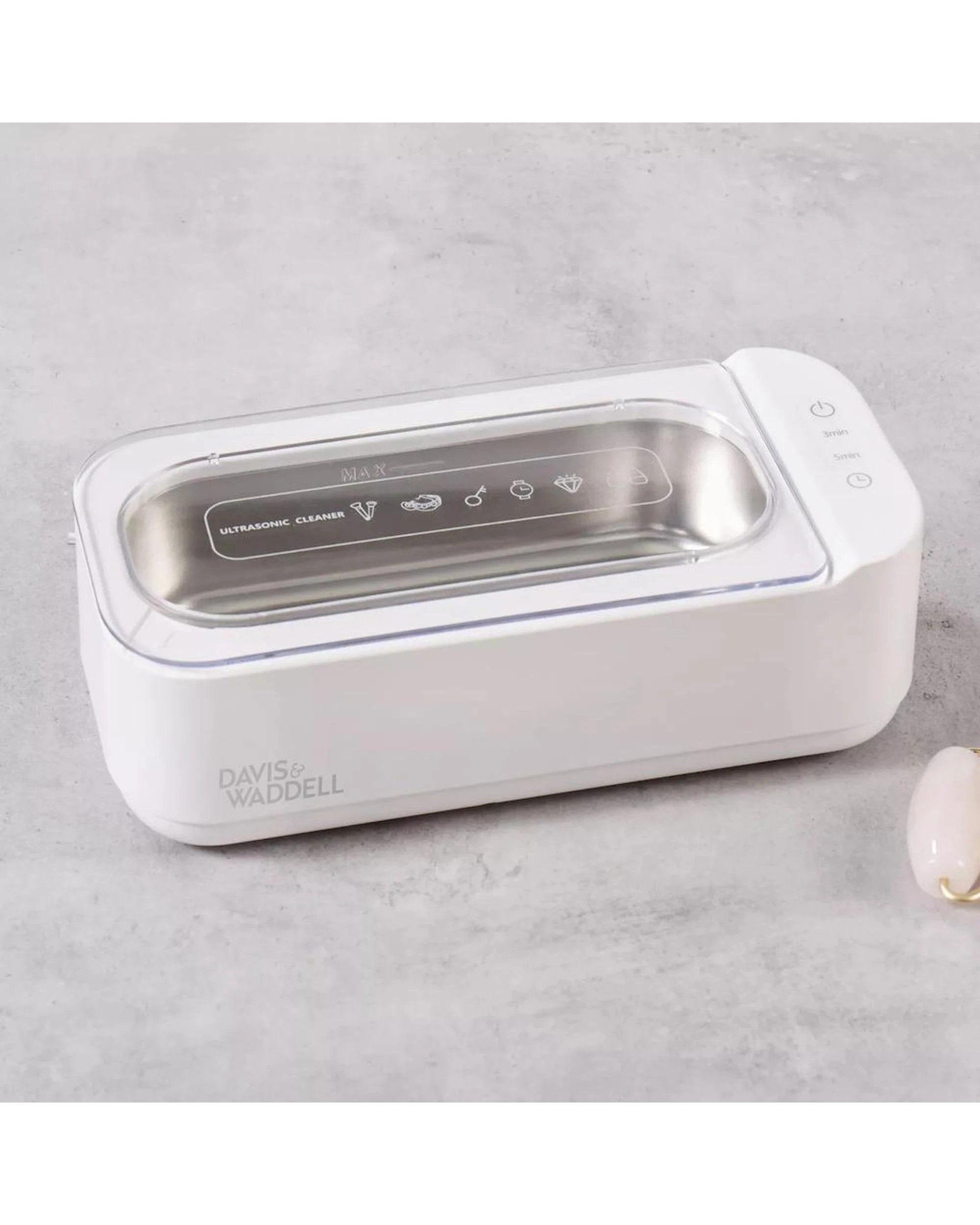 8 Davis & Waddell Electric Ultrasonic MultiPurpose Jewellery Cleaner 400ml  White - White, 8 of 9