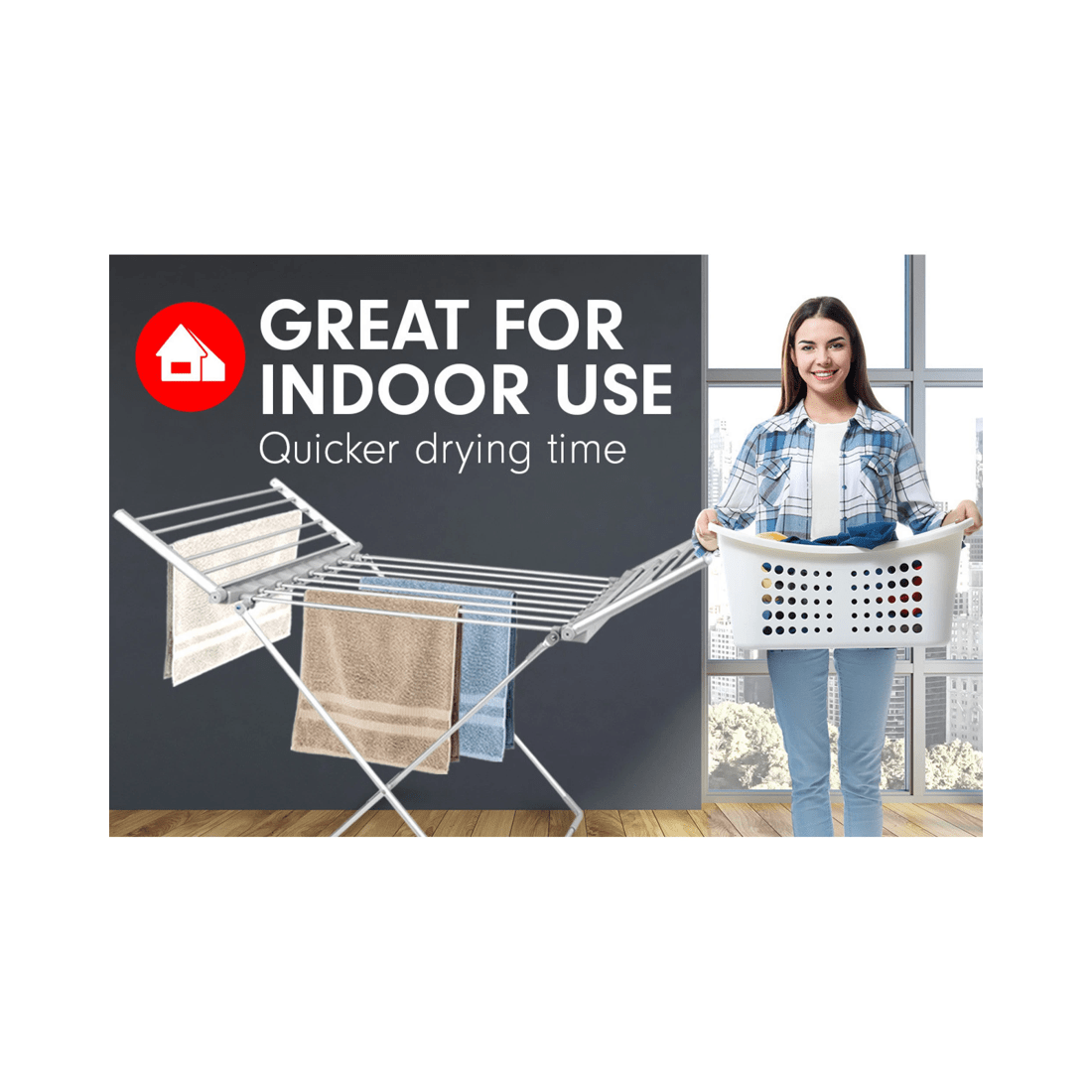 4 Pronti Heated Towel Clothes Rack Dryer Bathroom Air Warmer 230W, 4 of 5