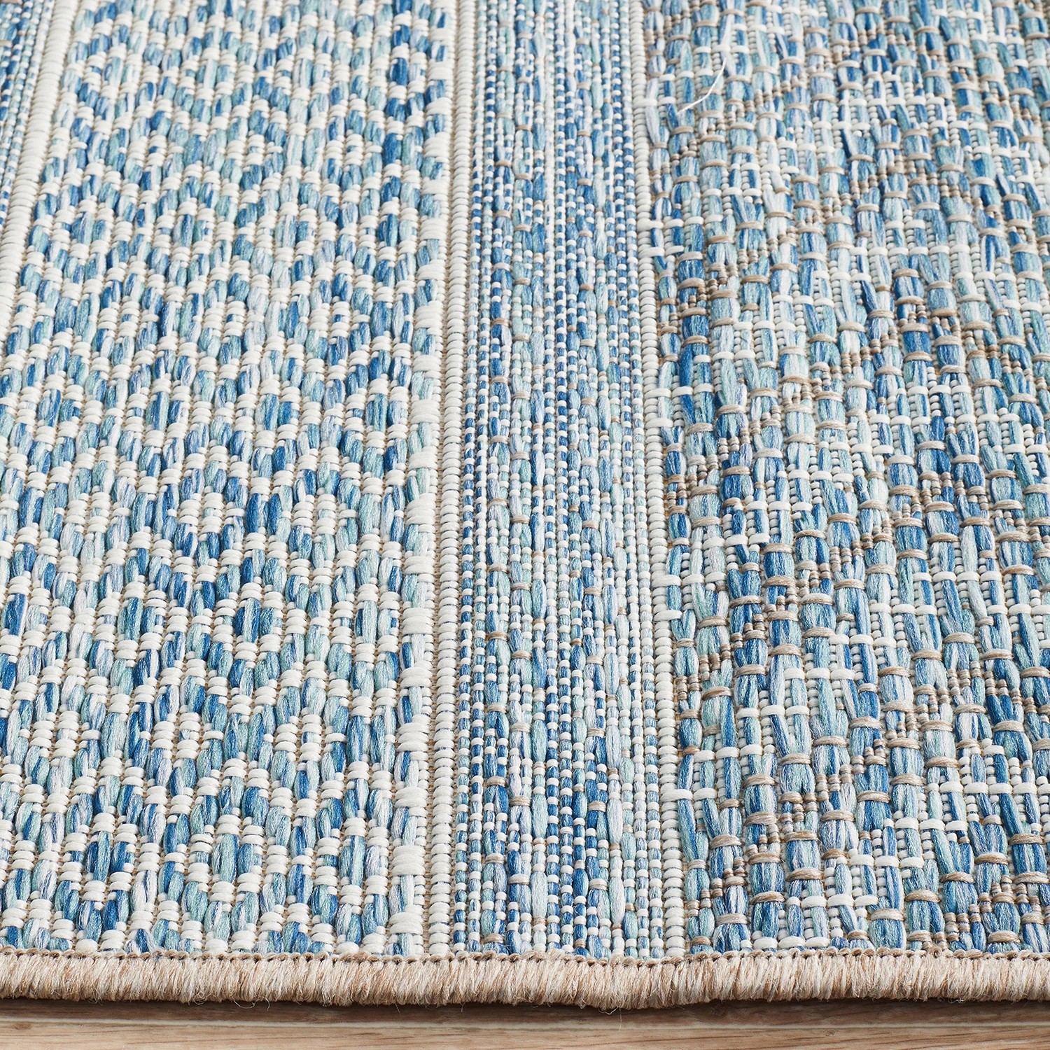 5 Common Ground Rugs Portico 5505 Outdoor 300x80cm Runner - Medium Pet Friendly Rug - Blue, 5 of 7