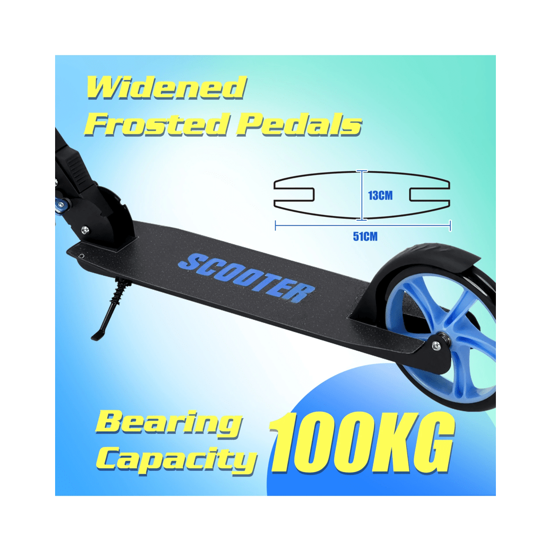 8 Advwin Folding Kids Kick Scooter w/ Big Wheel & Adjustable Height Blue, 8 of 9