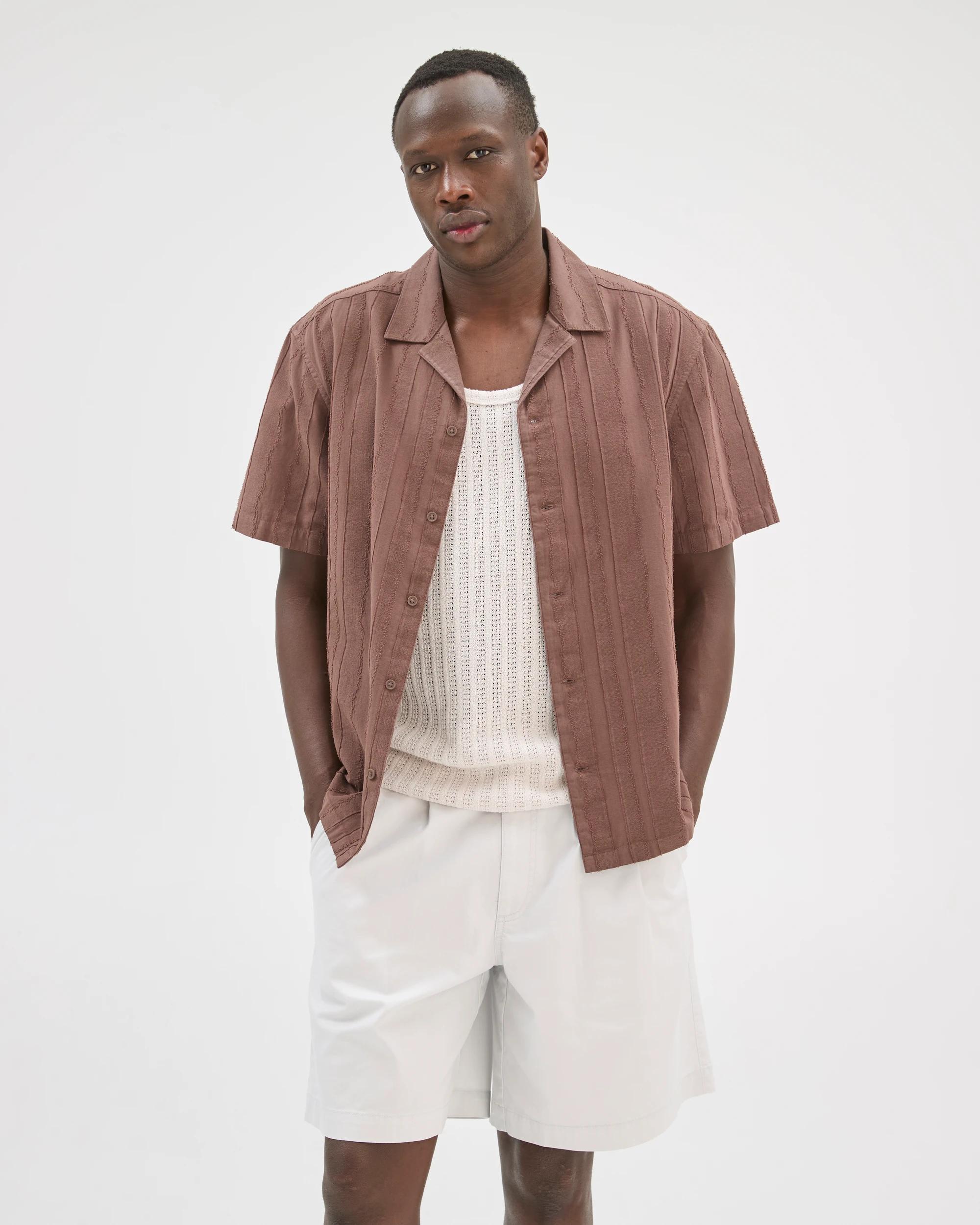 3 Commons Australian Cotton Pleated Chino Shorts CLOUD WHITE, 3 of 7