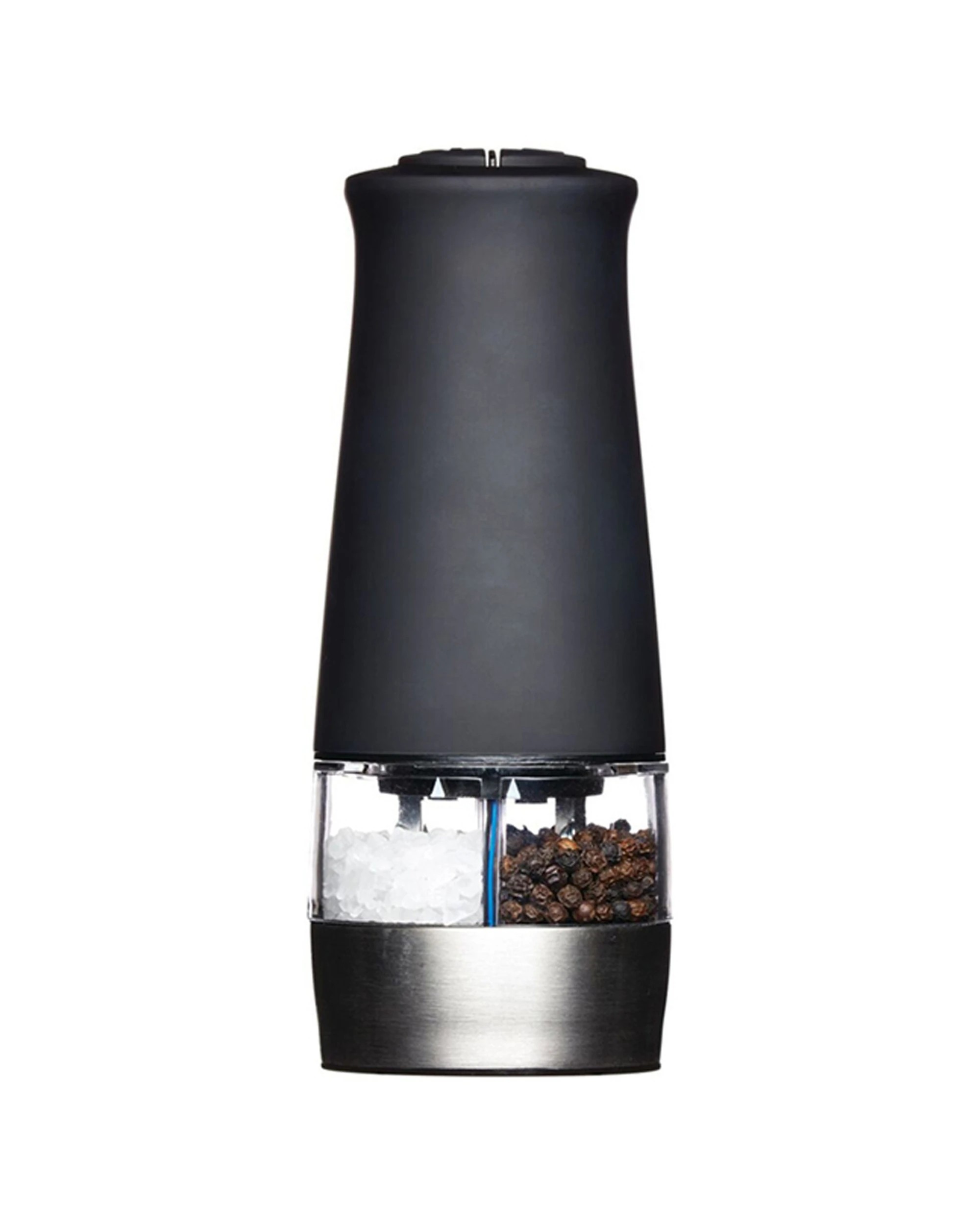 2 Mastercraft Electric Dual Salt Pepper Mill Spice Grinder - Black, 2 of 4