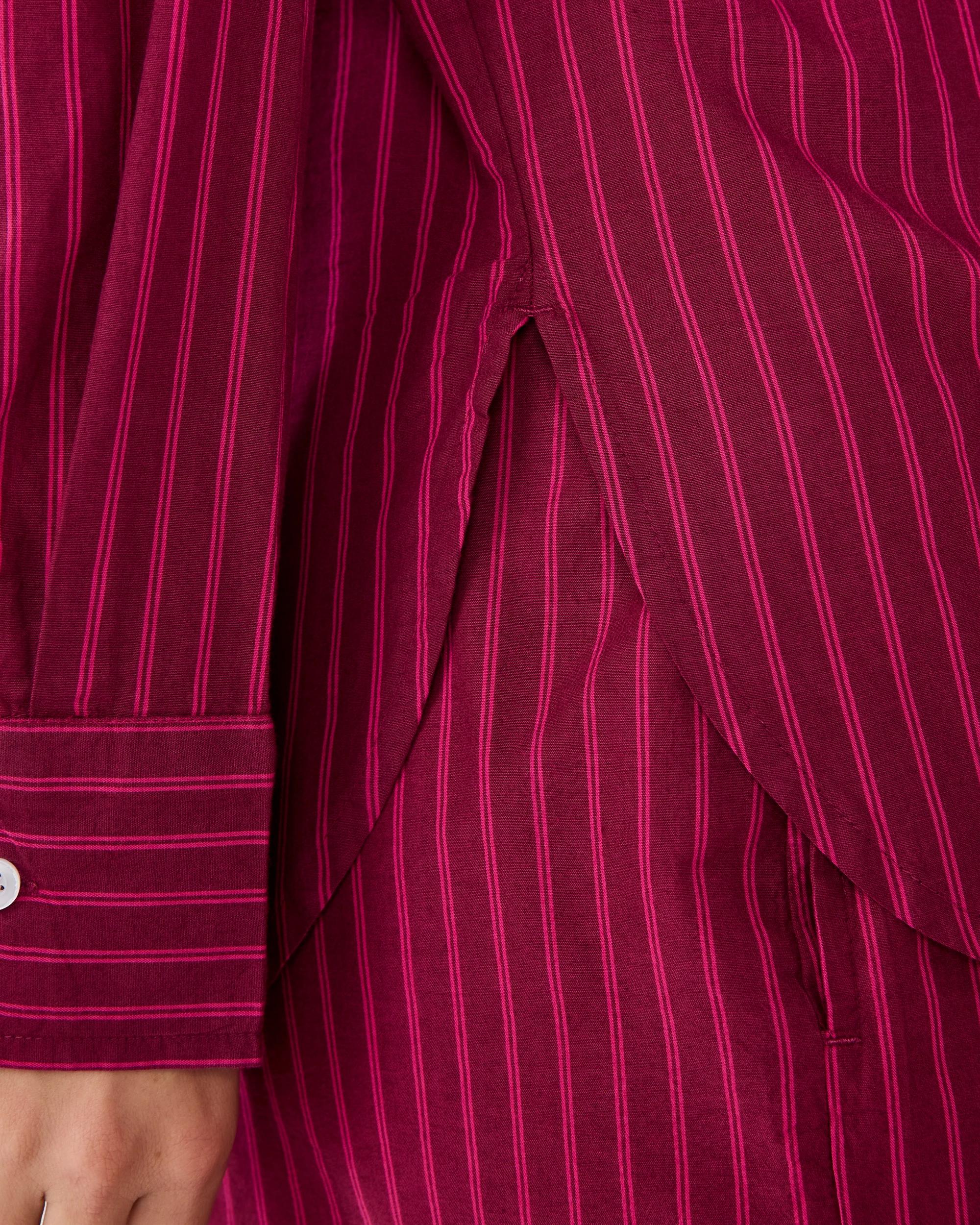 7 Long Sleeve Boyfriend Stripe Shirt Cran Strpe, 7 of 8