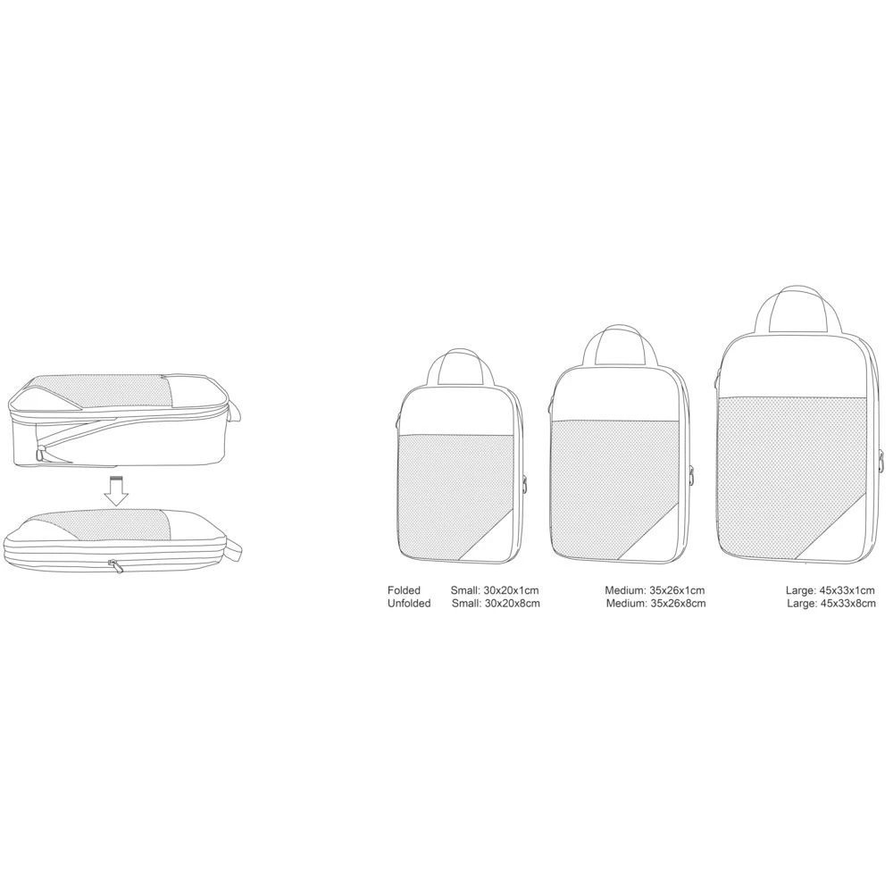 10 J.Burrows Compression Packing Cubes 3 Pack, 10 of 10