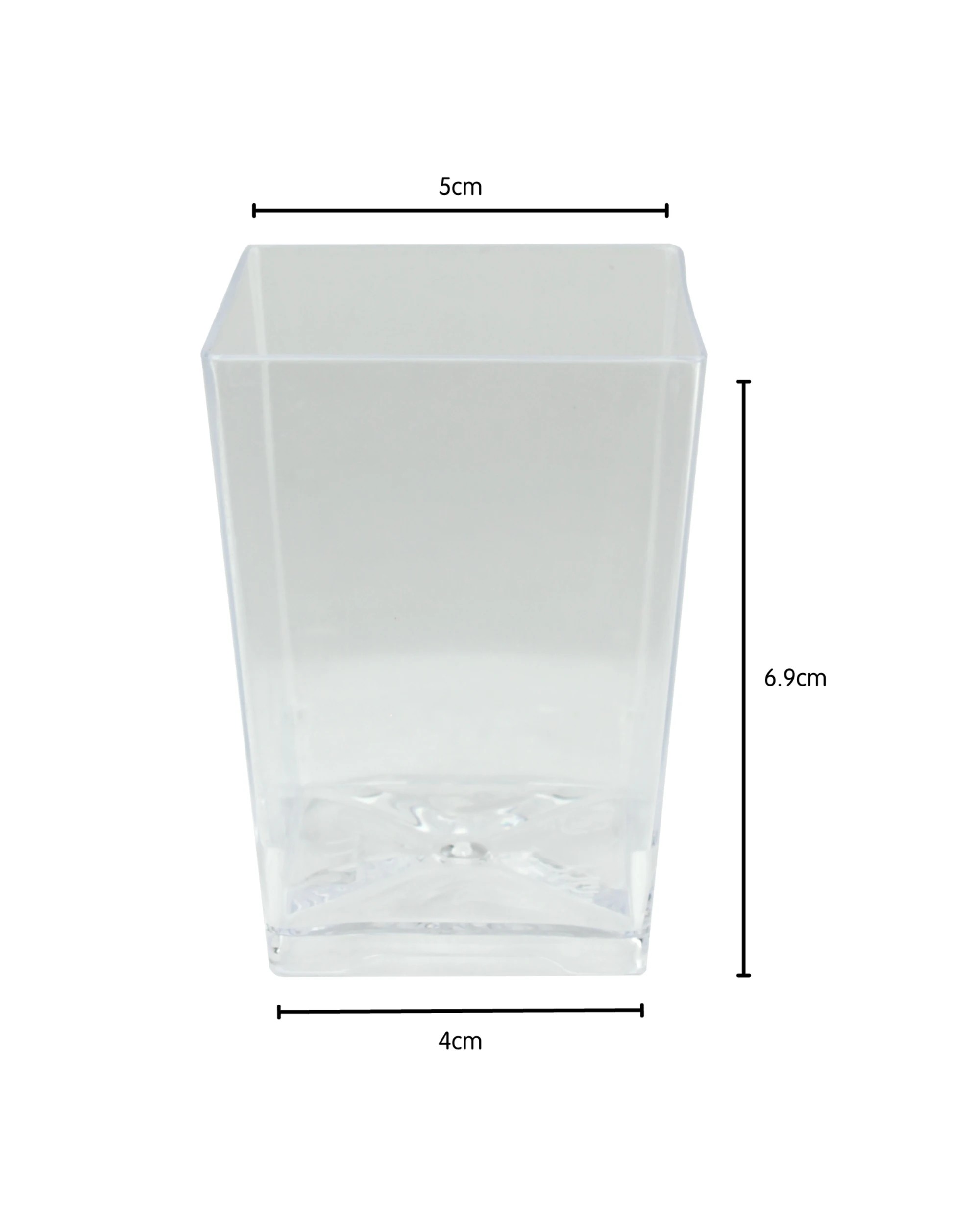 3 Fun Time Clear Mini Plastic Square Dessert Cups 125ml Pack of 12 - Clear, 3 of 3