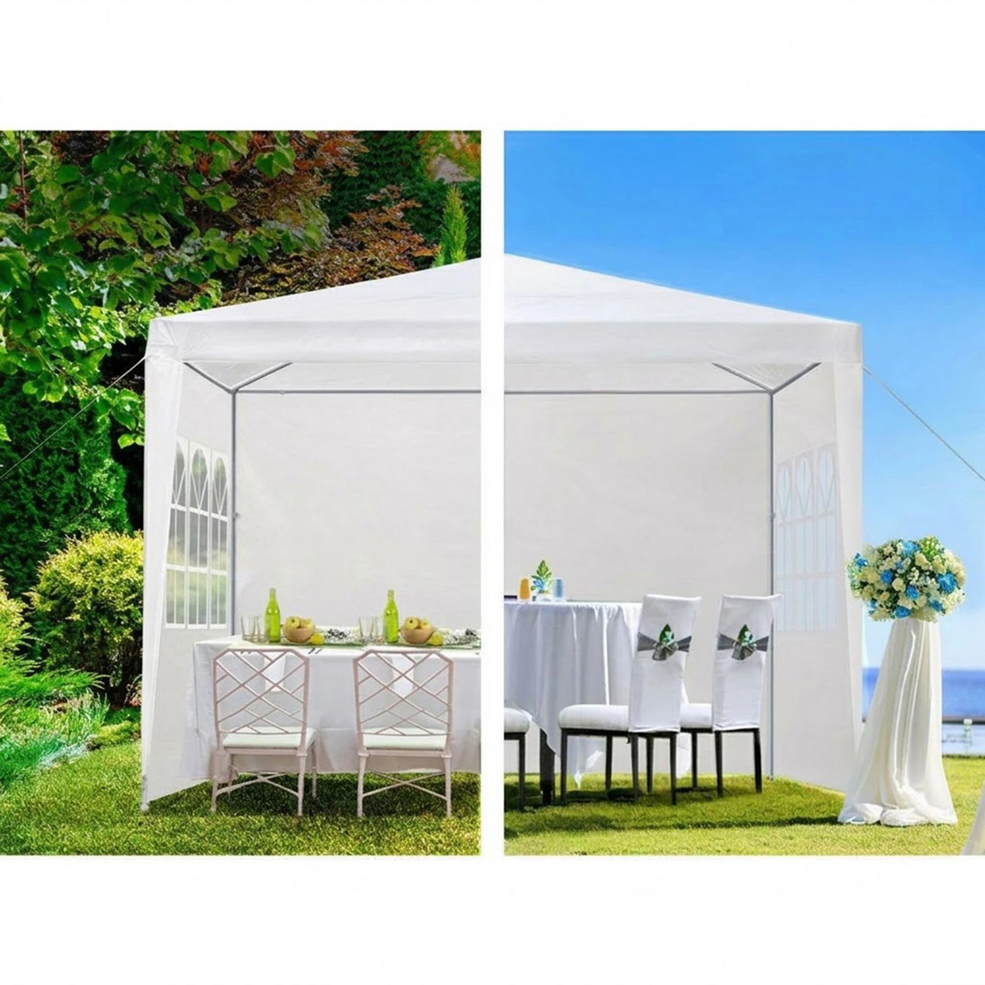 5 Instahut Gazebo  Marquee Wedding Party Tent Outdoor Camping Side Wall - White, 5 of 7