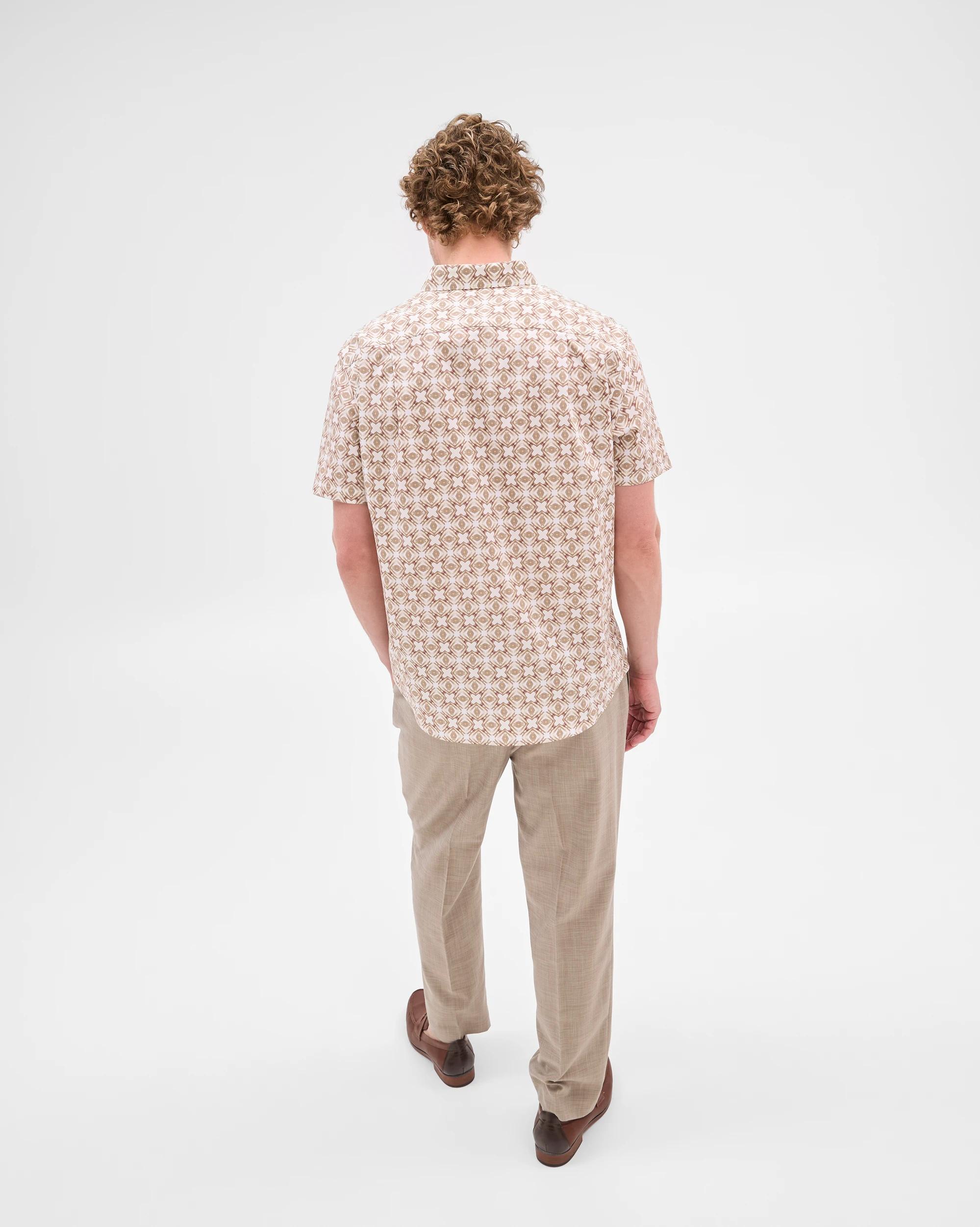 4 Australian Cotton Short Sleeve Shirt - Preview GEO NEUTRAL, 4 of 10