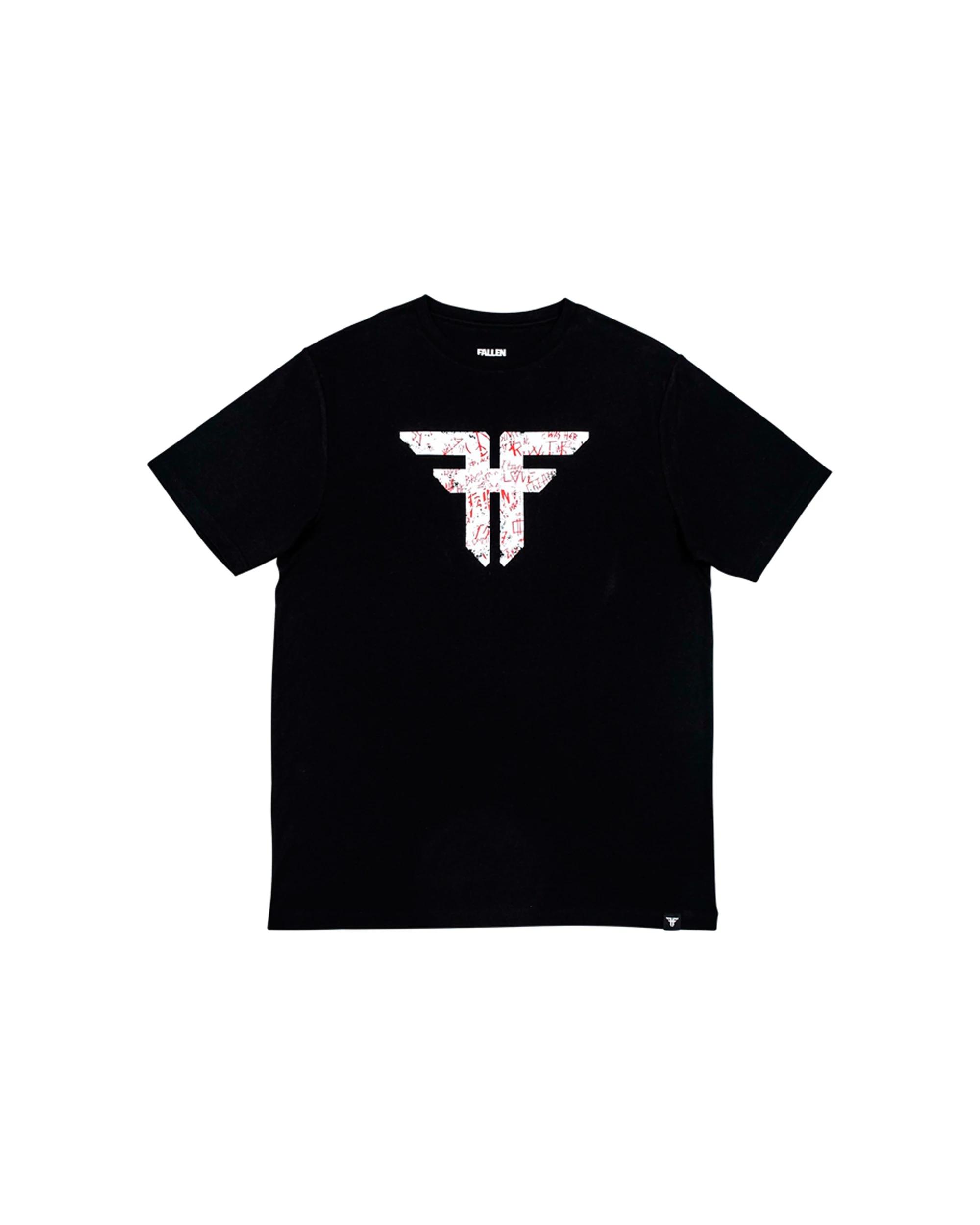 1 Fallen Footwear Men 100% Cotton Trademark Tee T Shirt Regular Fit BLACK/WHITE, 1 of 1