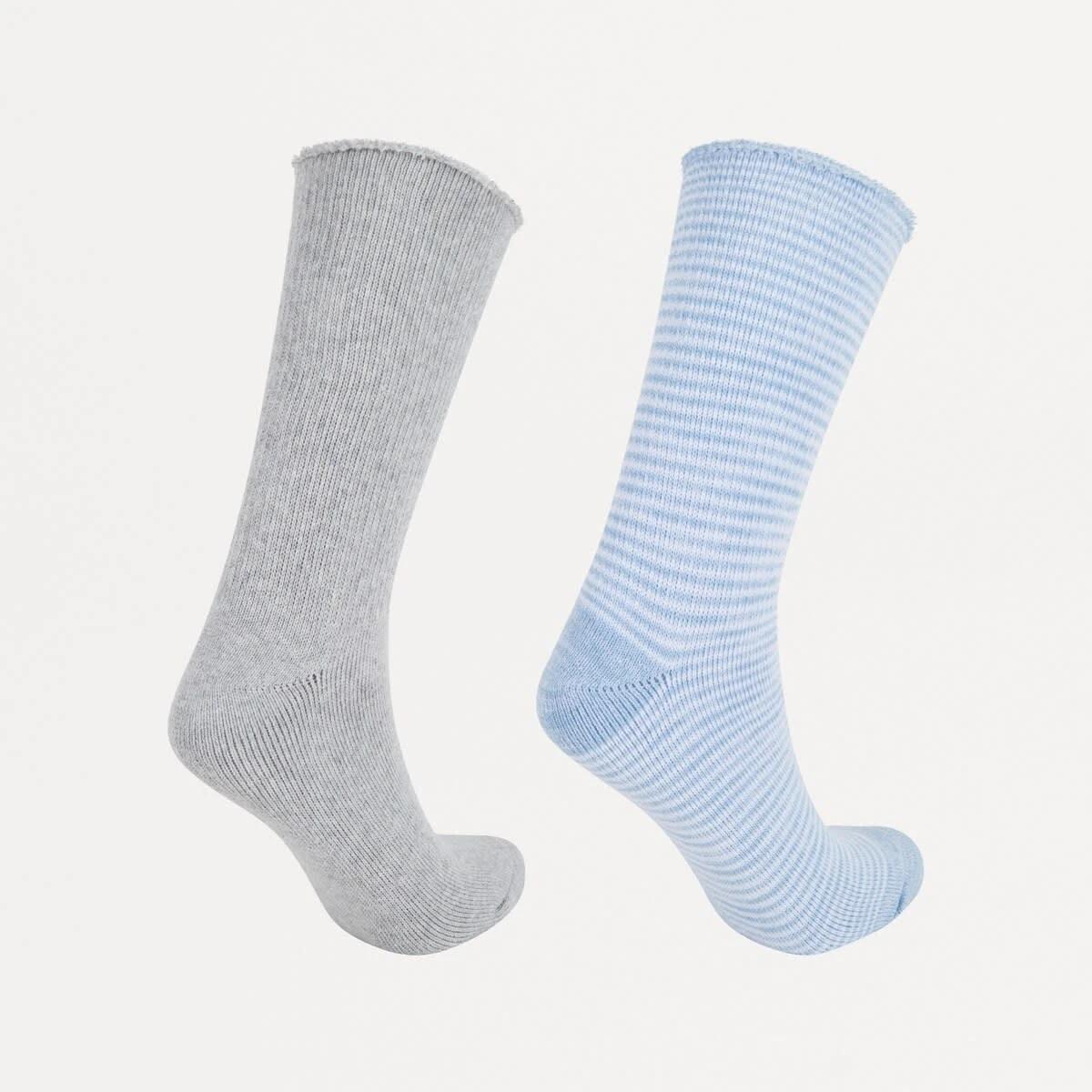2 2 Pack Outdoor Hiking Socks Blu Stripe, 2 of 3