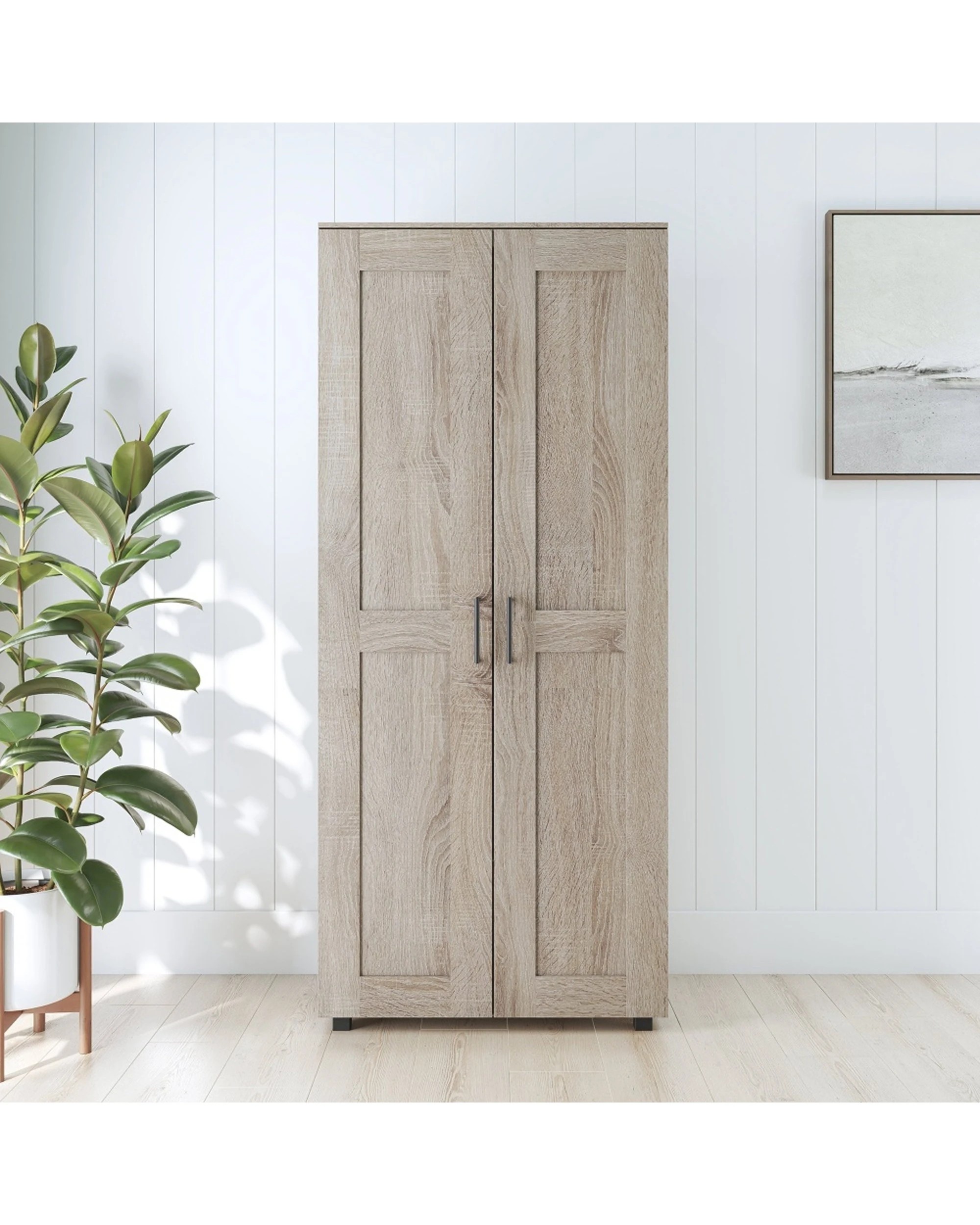 2 Alpine Bay Montreal Cupboard 2 Door Tall Multipurpose Storage Unit Light Sonoma Oak - Brown, 2 of 9