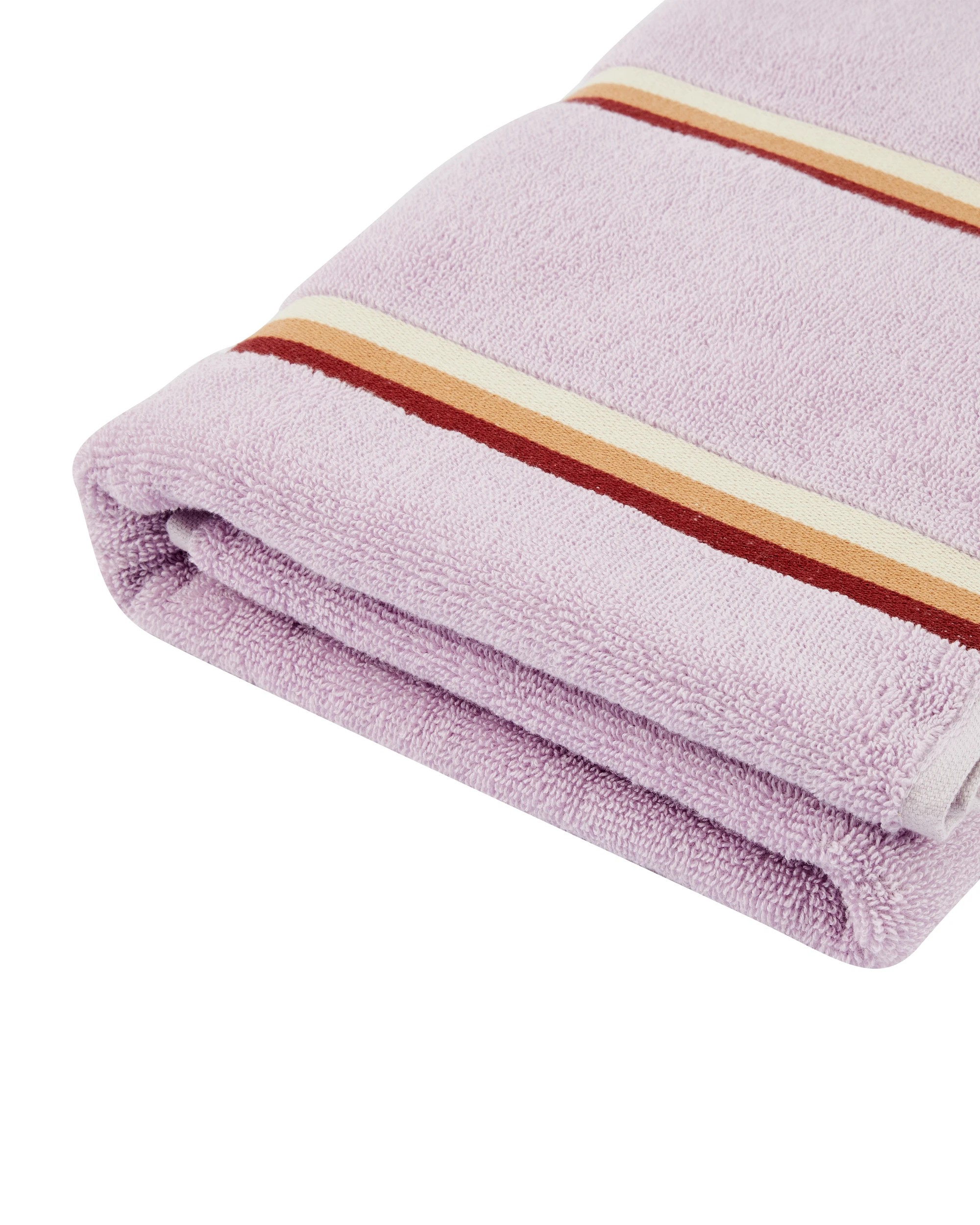 4 Stripe Reversible Cotton Bath Towel - Lilac, 4 of 5